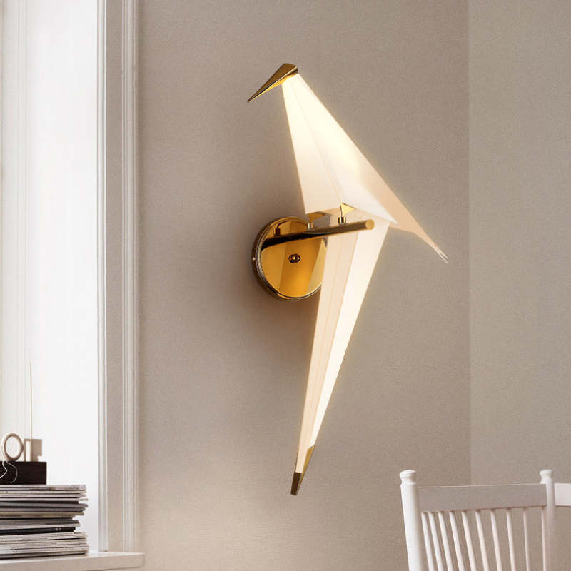 Arisha Wall Lamp Bird Vintage/Art-Deco, Metal/Acrylic, Bedroom - Neutralighting