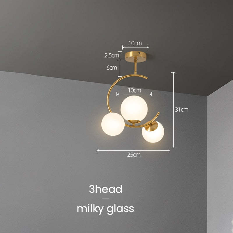 Valentina Modern Glass Globe Pendant Light, Metal & Glass, 3 Style - Neutralighting