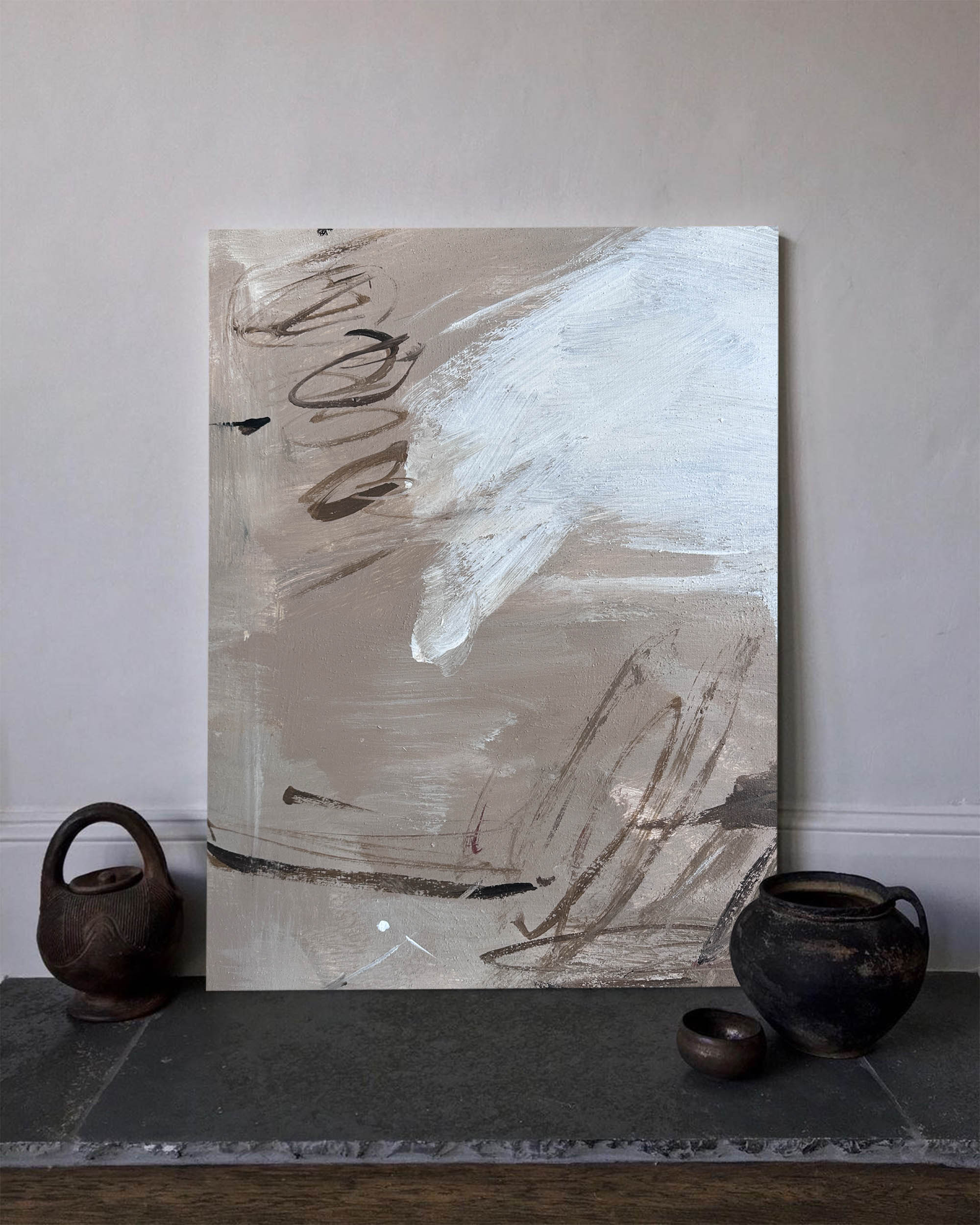 Textured Neutral Abstract Painting