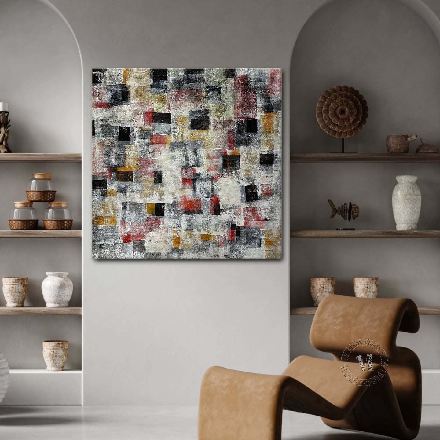 Wall art Abstract Geometric Block Color