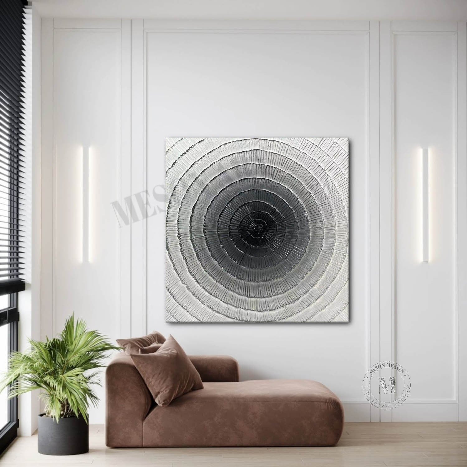 Wall Art Square 3D Concentric Circle