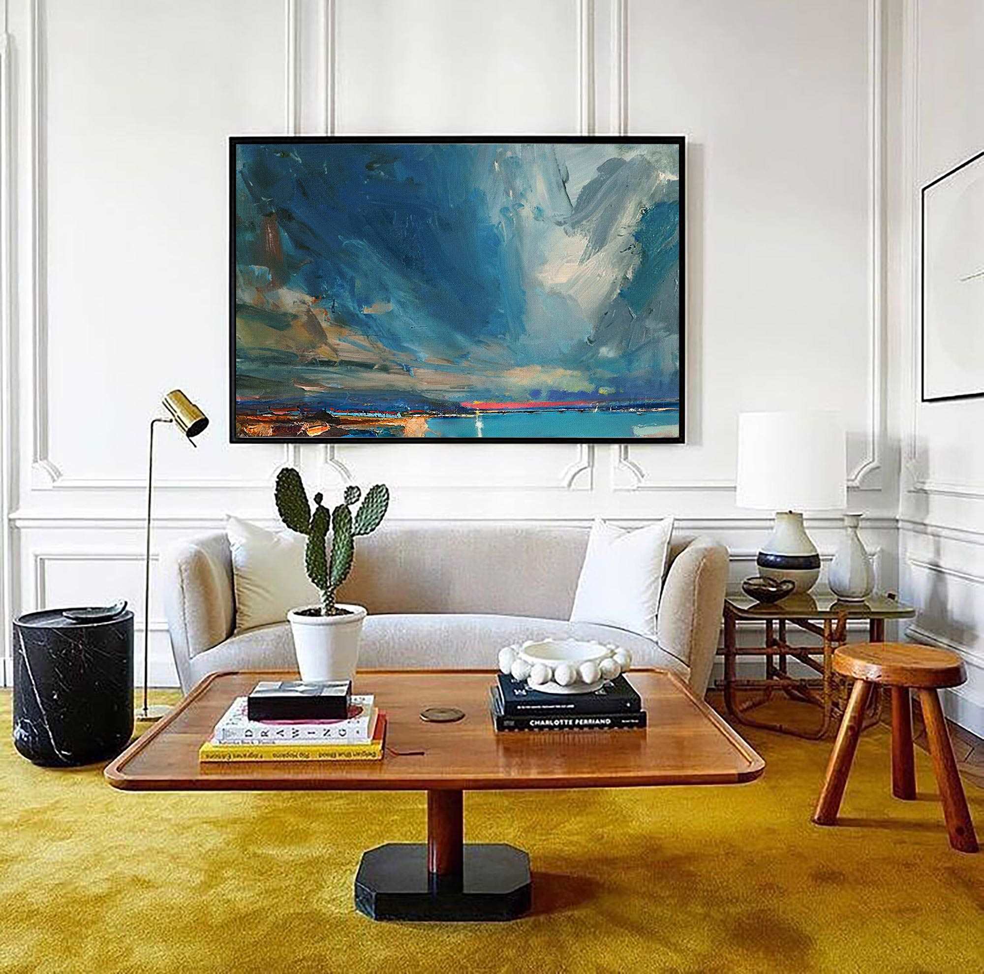 Abstract Coastal Painting ABSH48 - Neutralighting