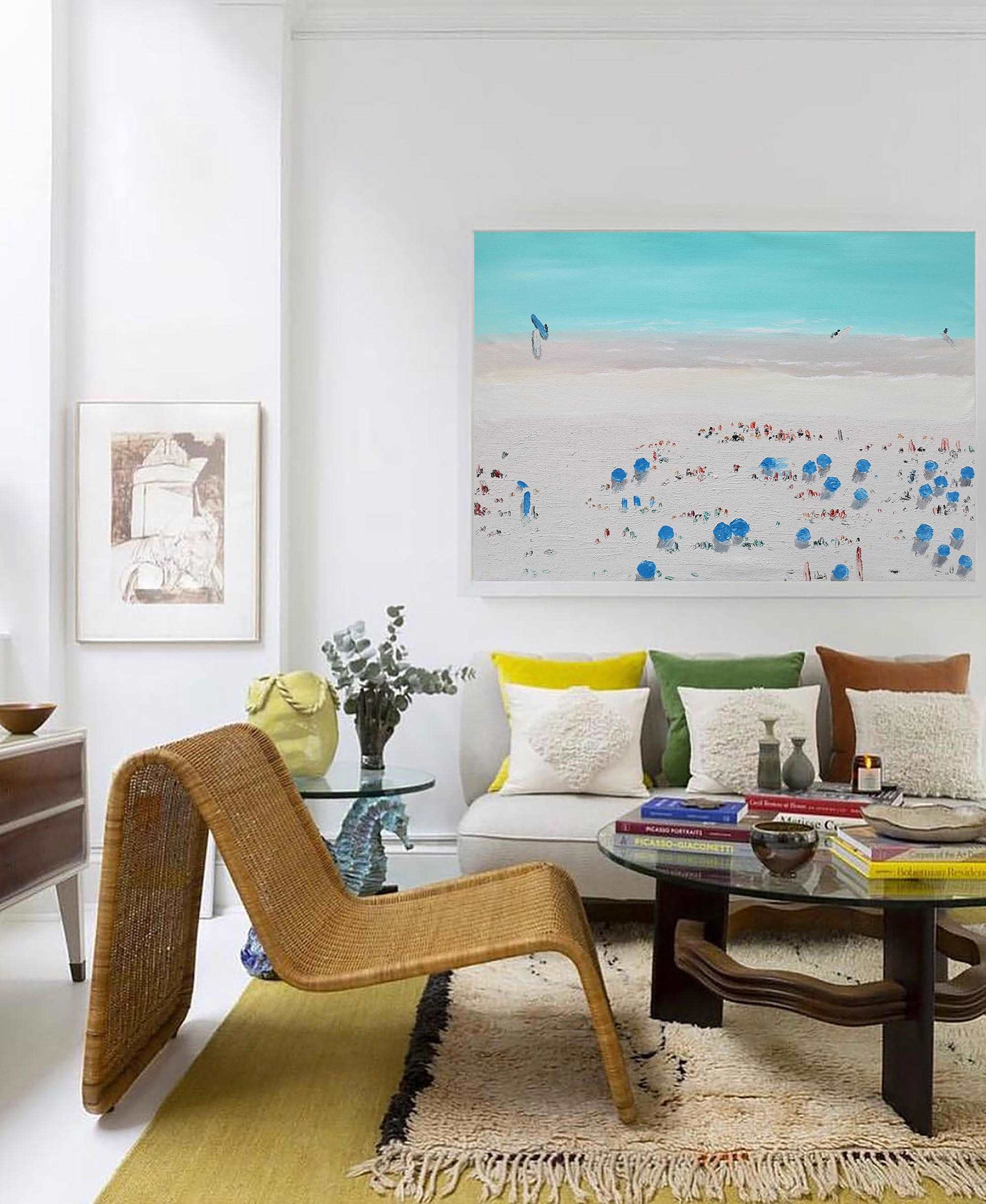 Abstract Coastal Painting ABSH53 - Neutralighting