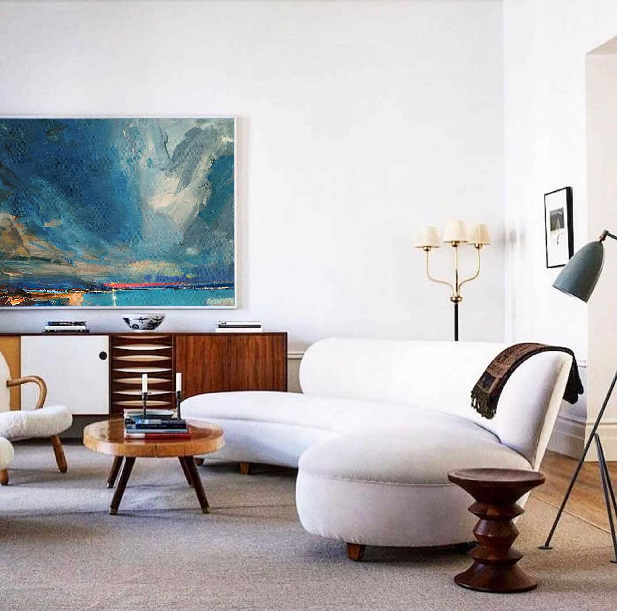 Abstract Coastal Painting ABSH48 - Neutralighting