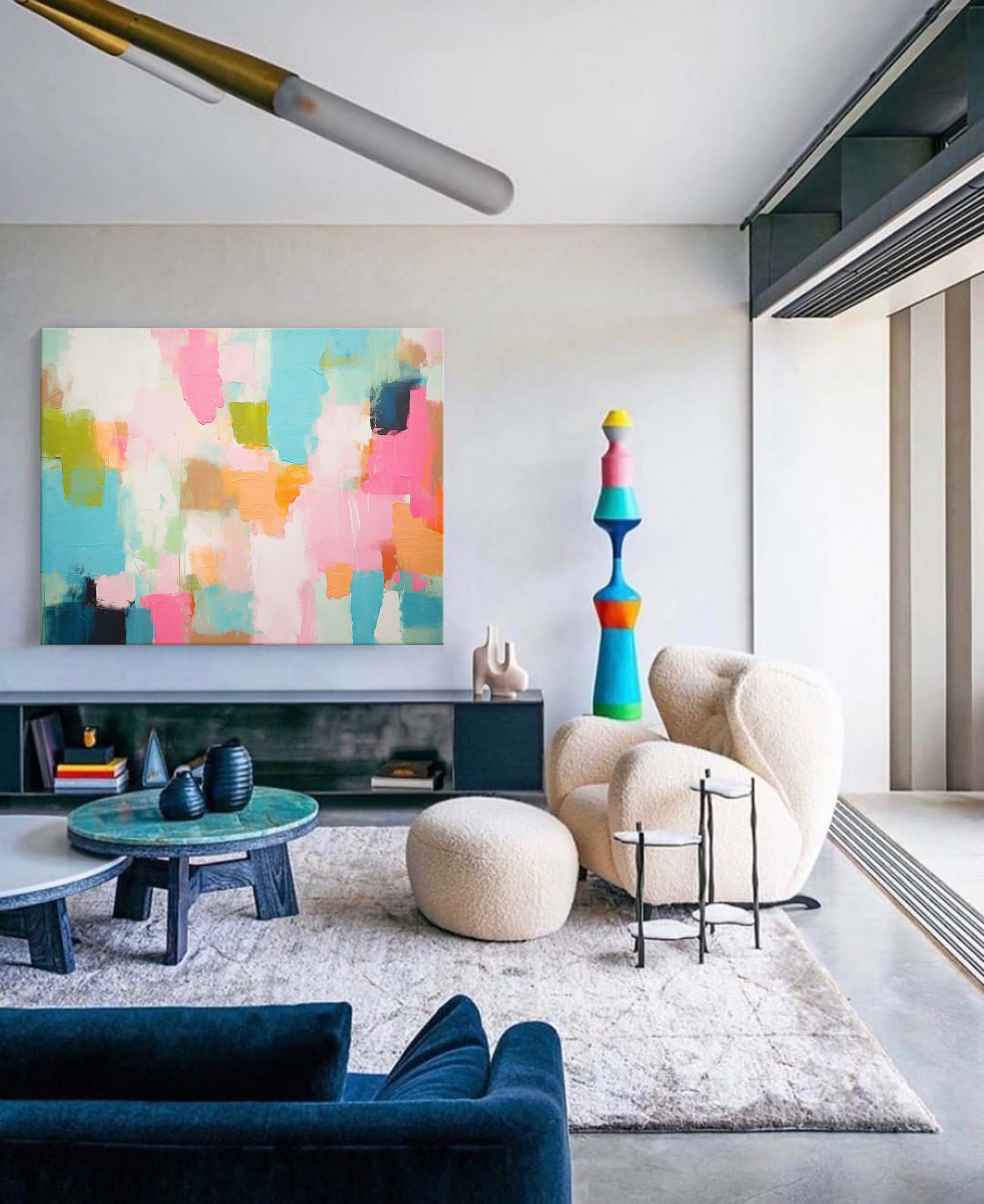 Wall Art Abstract Elegant Neutral Graffiti