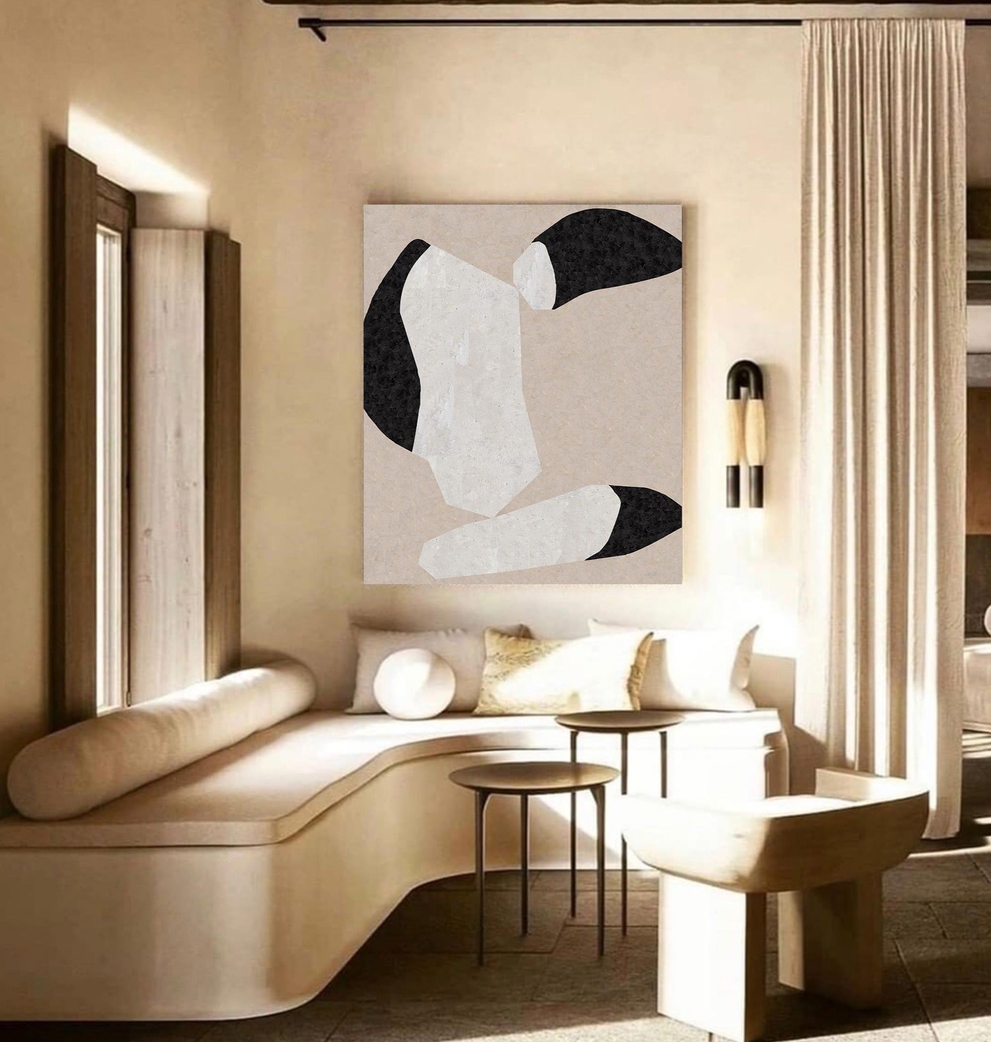 Beige Minimalist Abstract Painting ABAV197 - Neutralighting