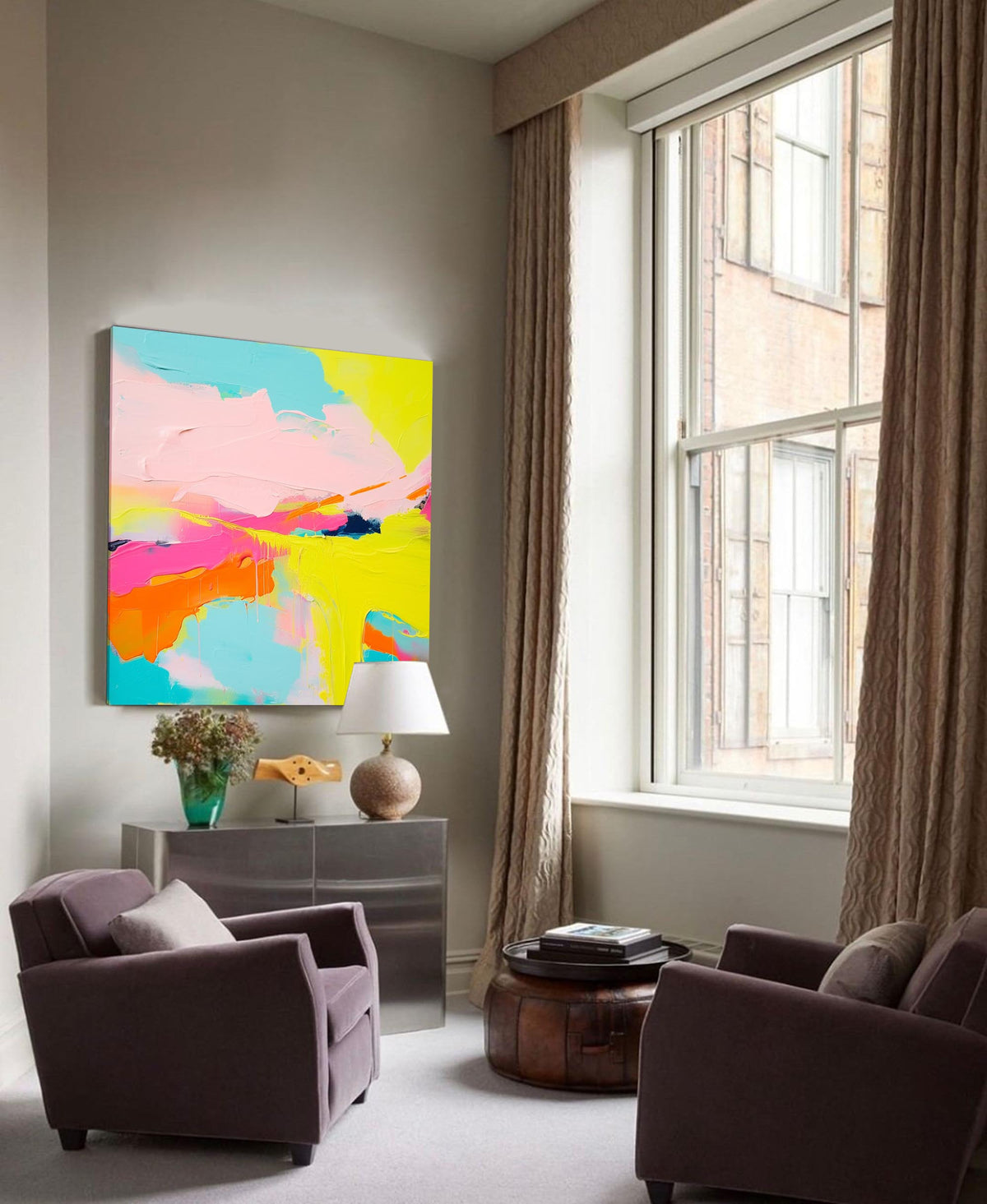 Wall Art Abstract Vibrant Painterly Joyful