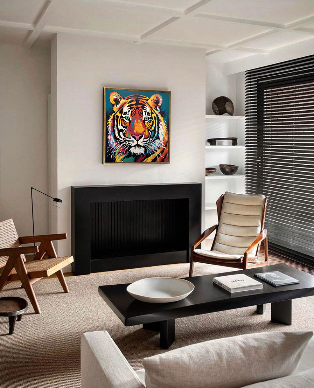 Striking Colorful Tiger Canvas Art