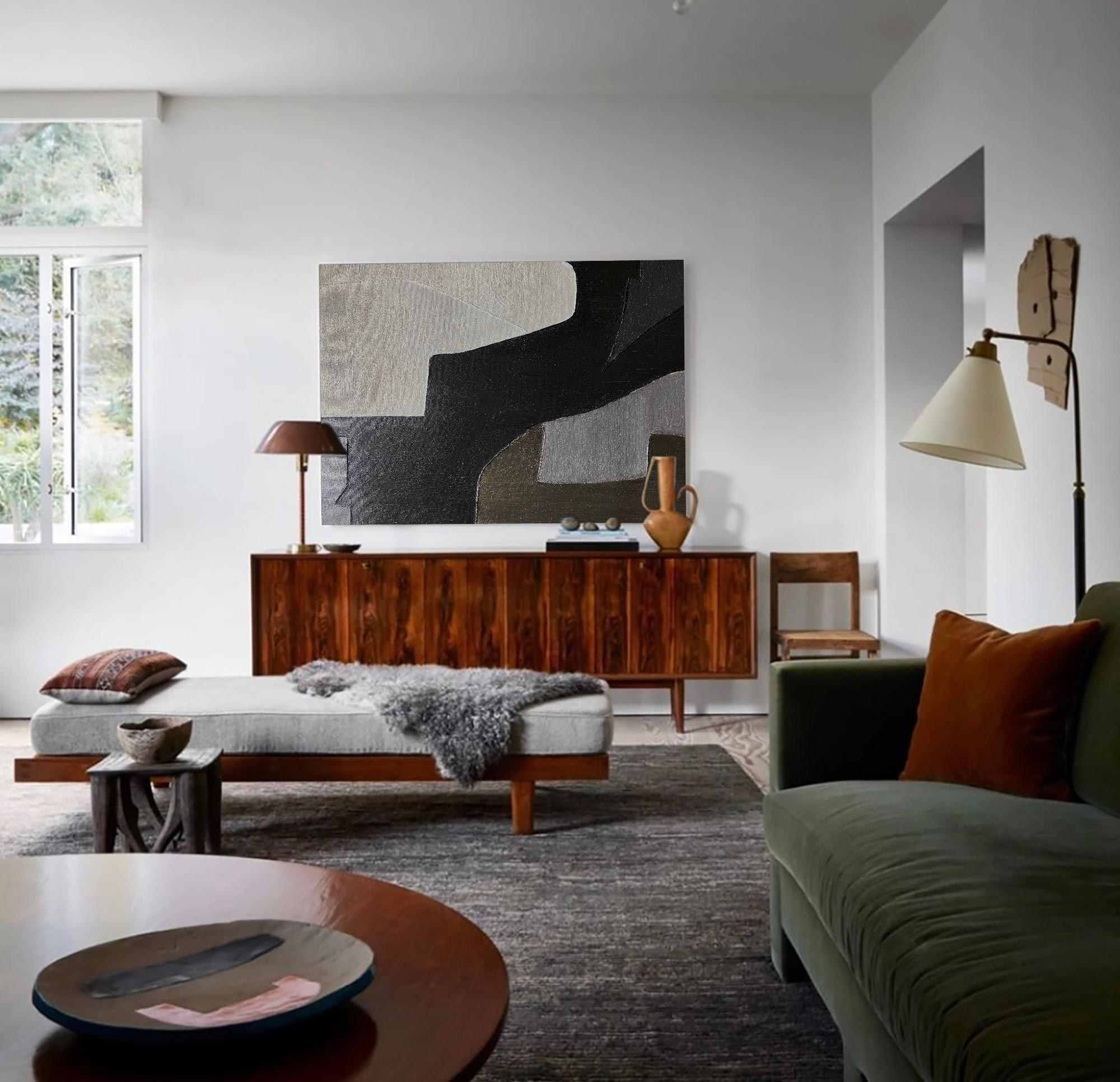 Black And Grey Abstract Painting