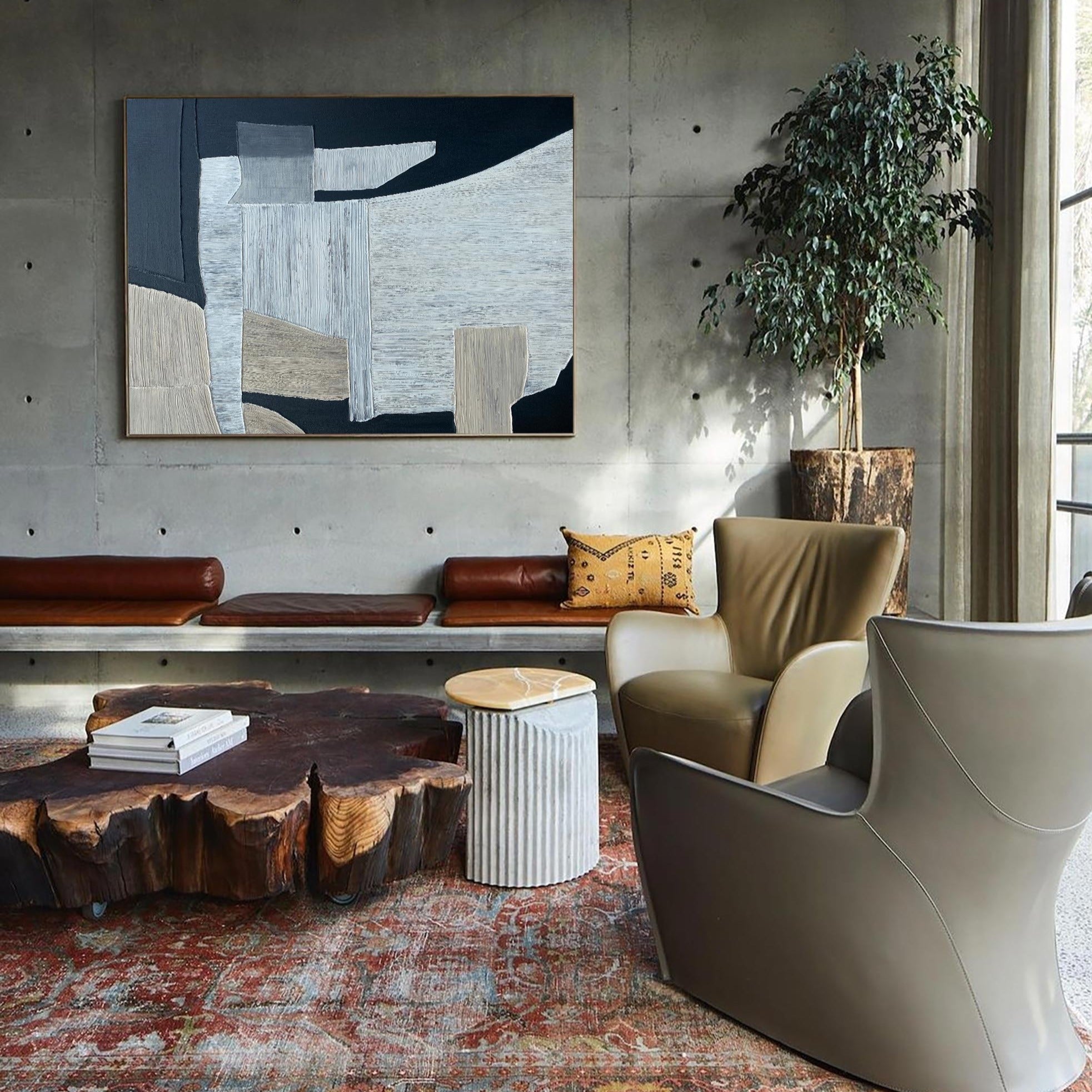 Black And Grey Abstract Painting