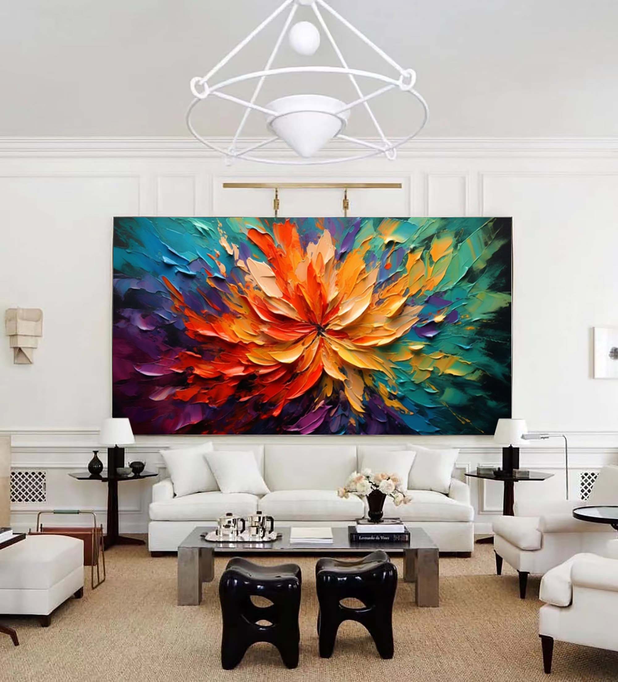 Wall Art Impasto Vibrant Floral Bloom