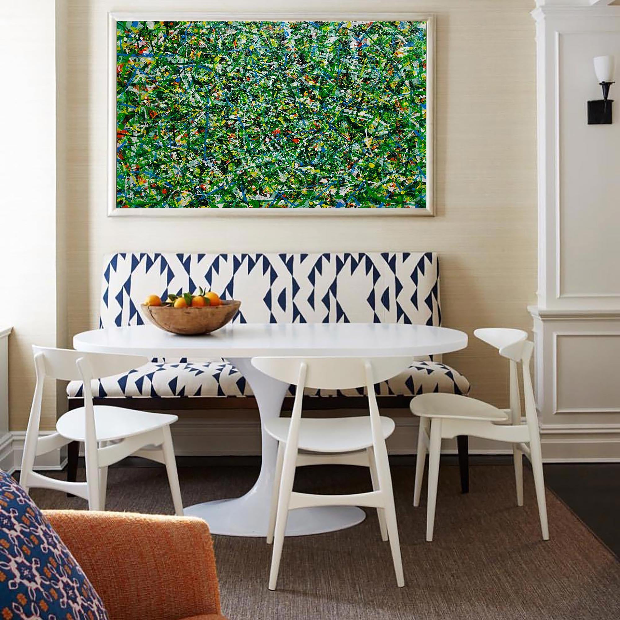 Celeste Teal Abstract Canvas Wall Art