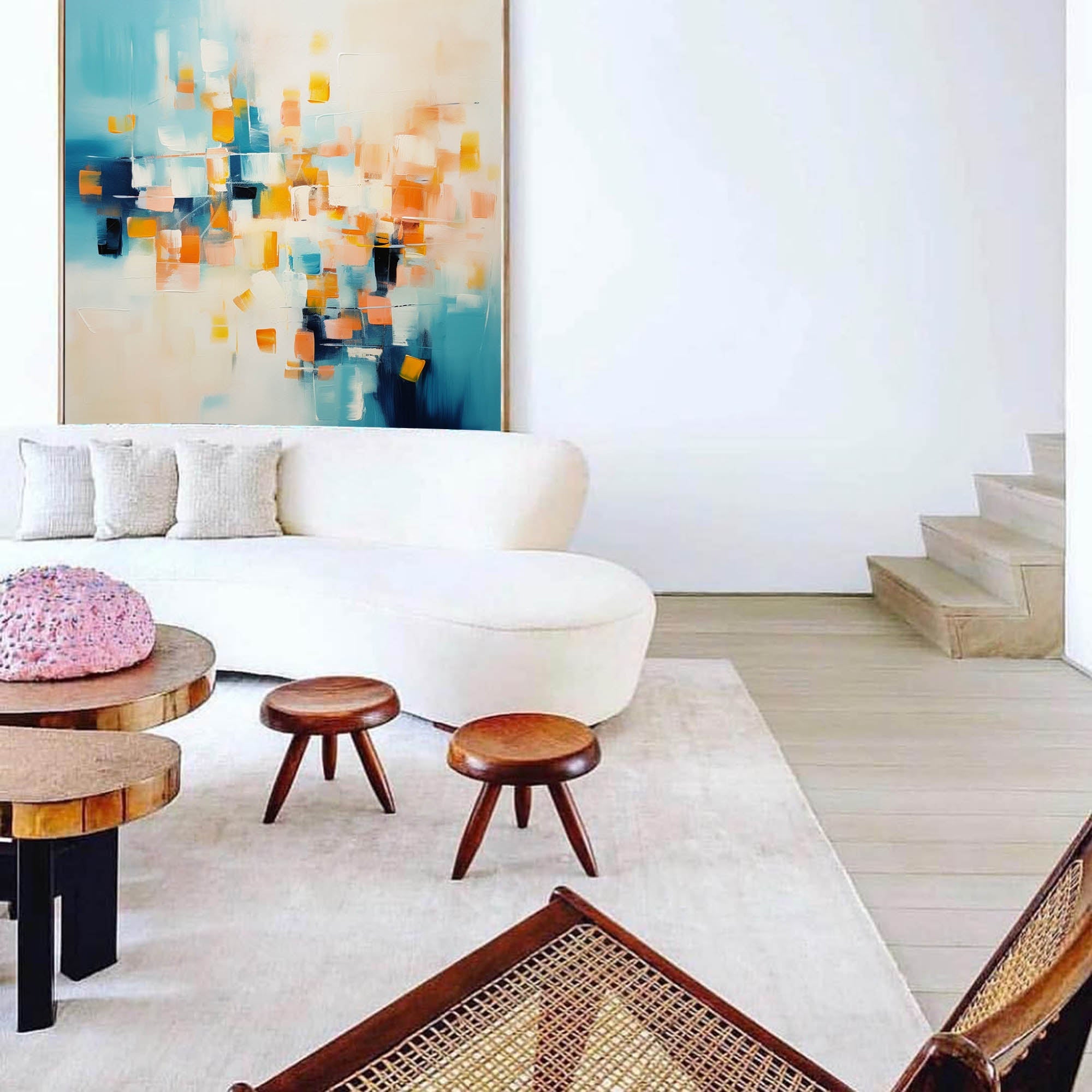 Textured Painting Coastal Color Palette Wall Art