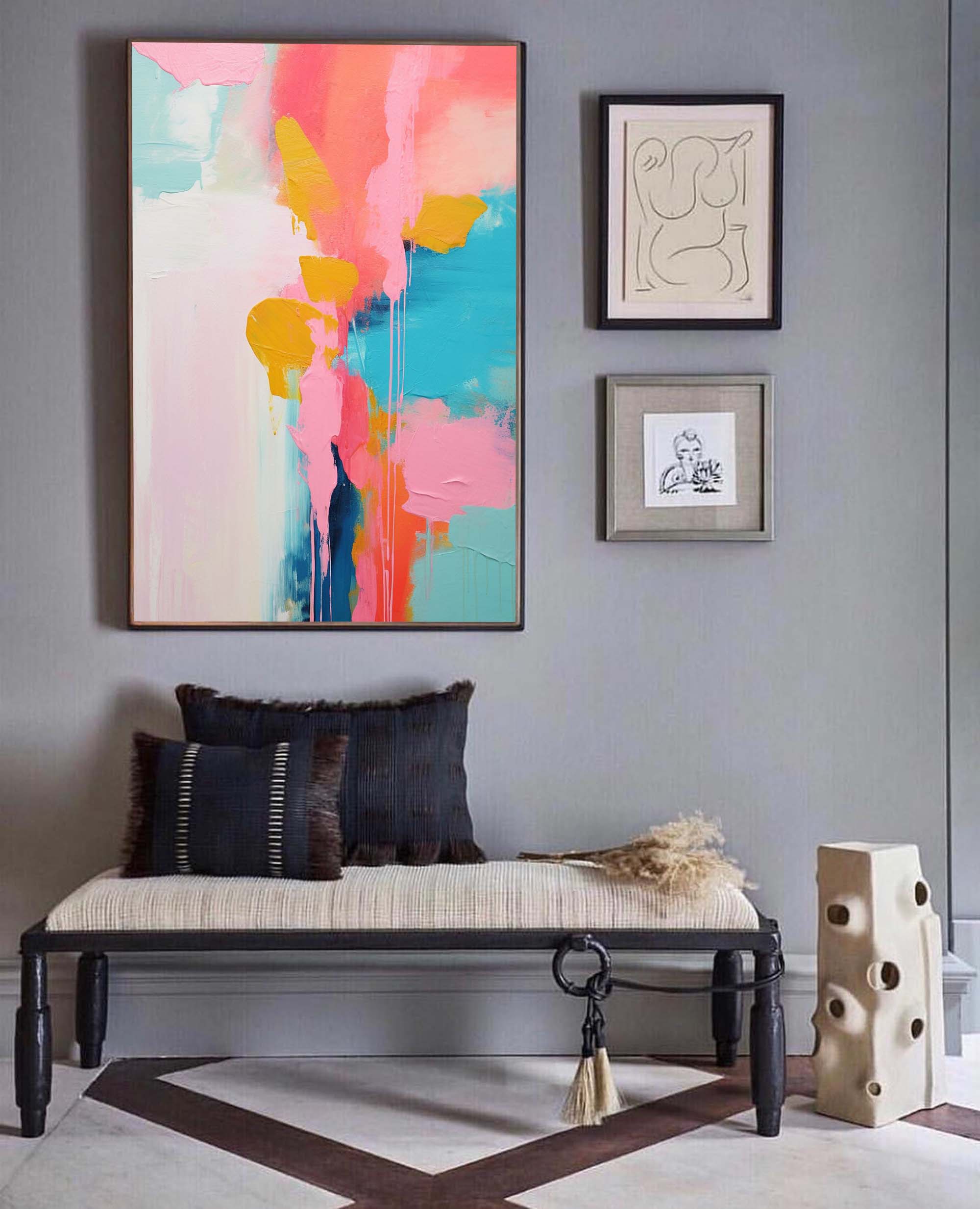 Wall Art Abstract Impasto Elegant Serene