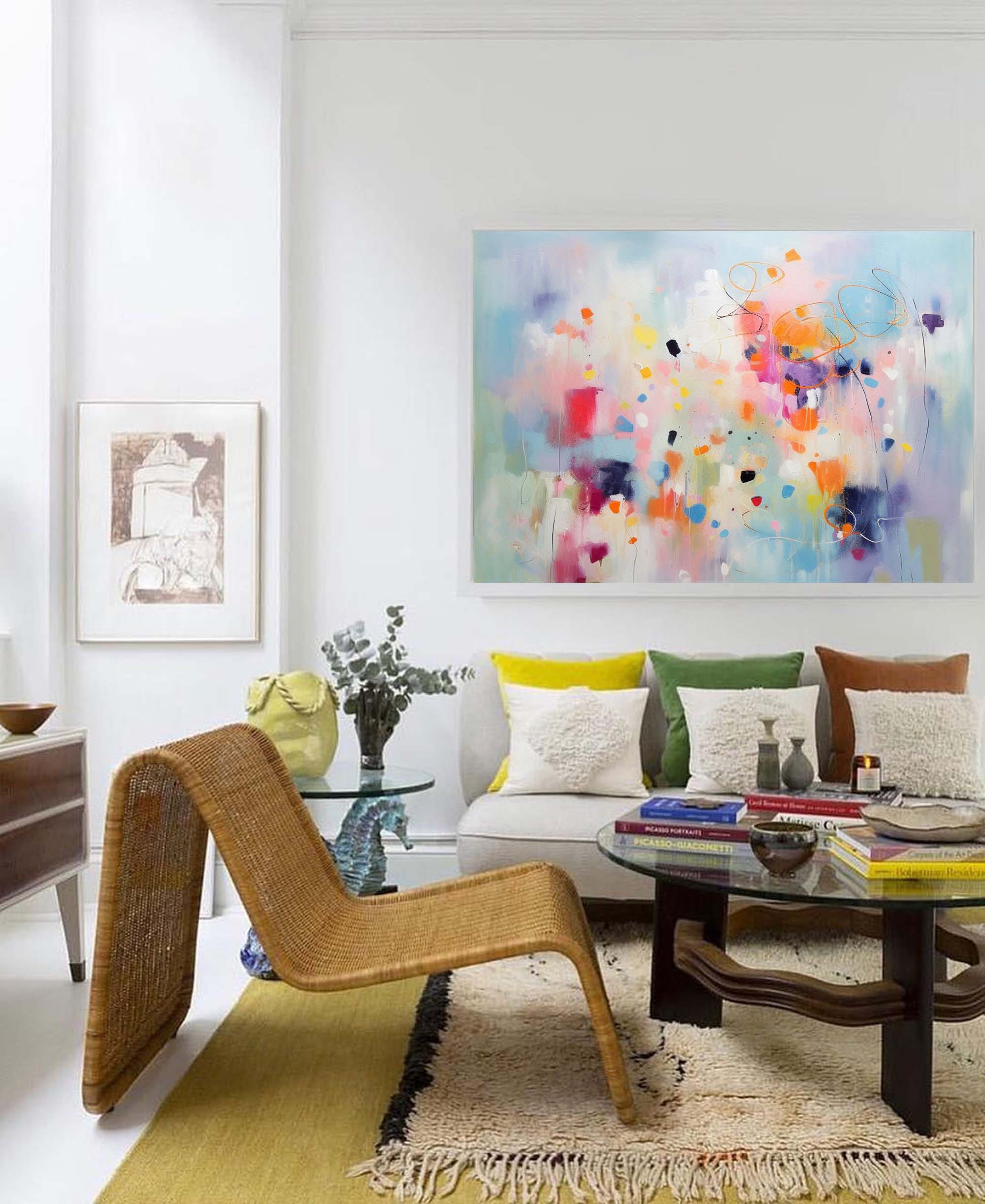 Pastel Abstract Colorful Canvas Wall Art