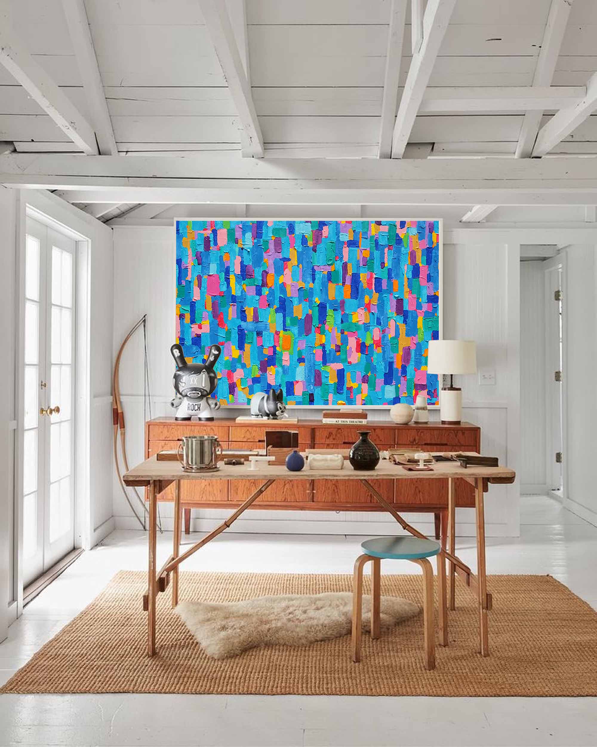Wall Art Abstract Vibrant Pop Impasto
