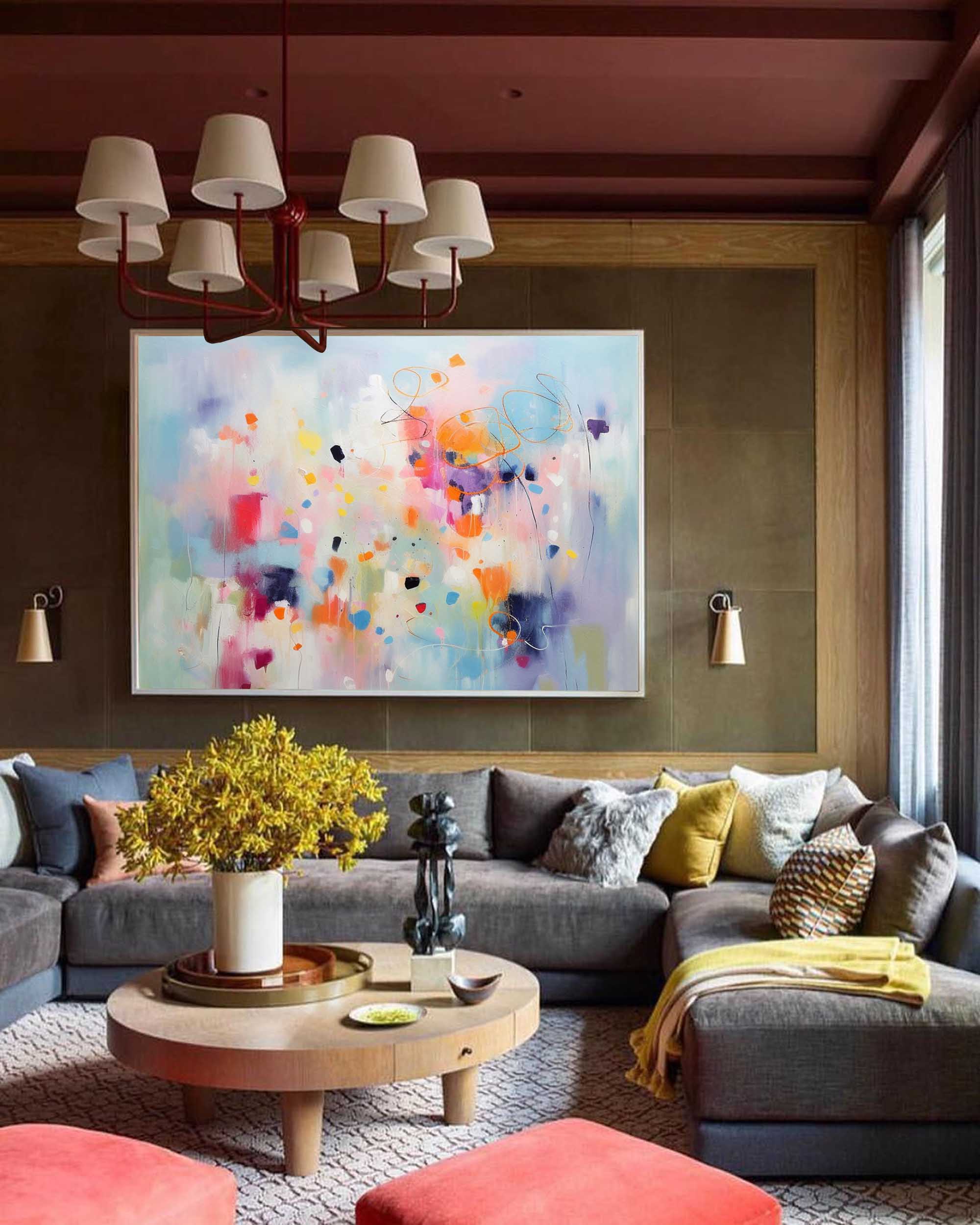 Pastel Abstract Colorful Canvas Wall Art