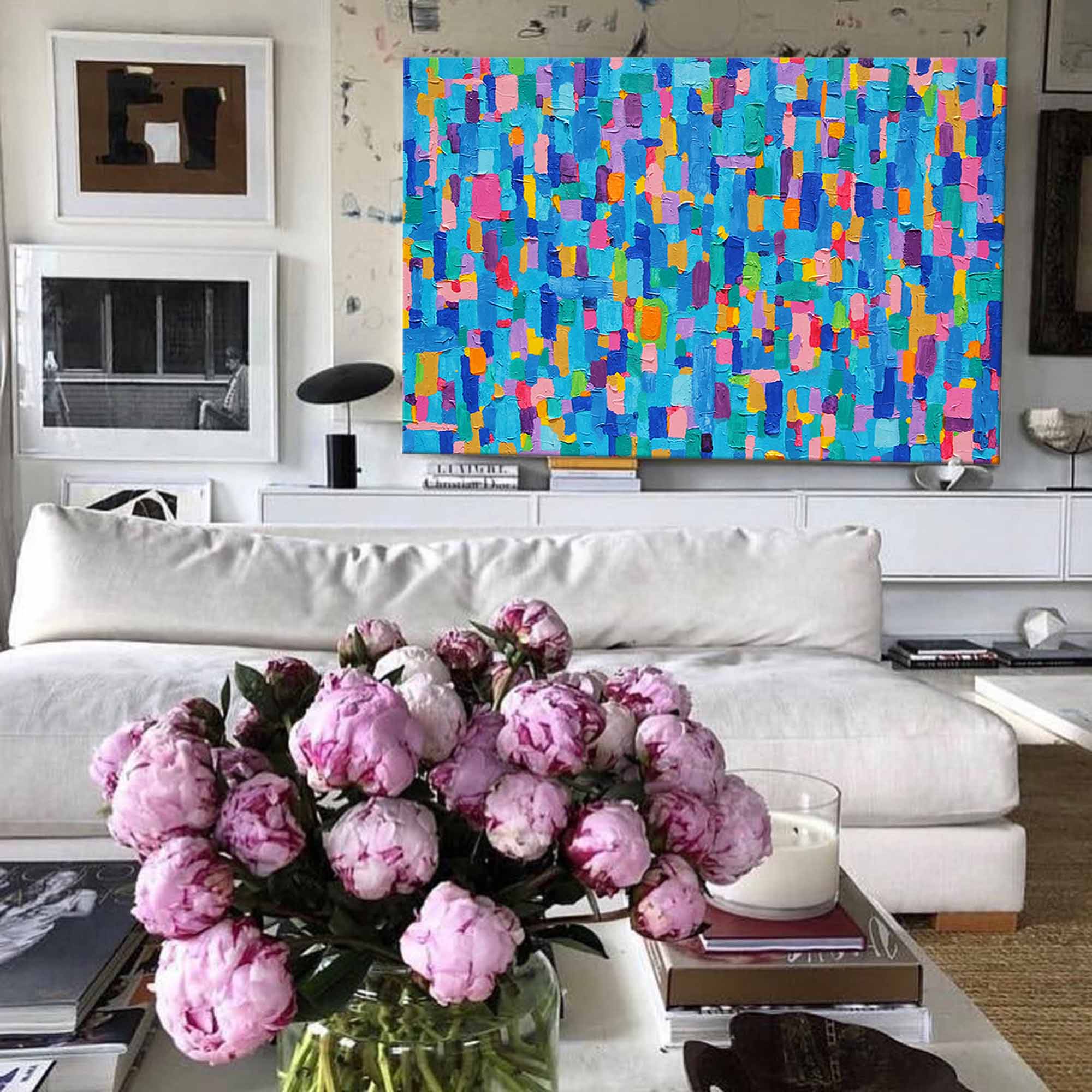 Wall Art Abstract Vibrant Pop Impasto