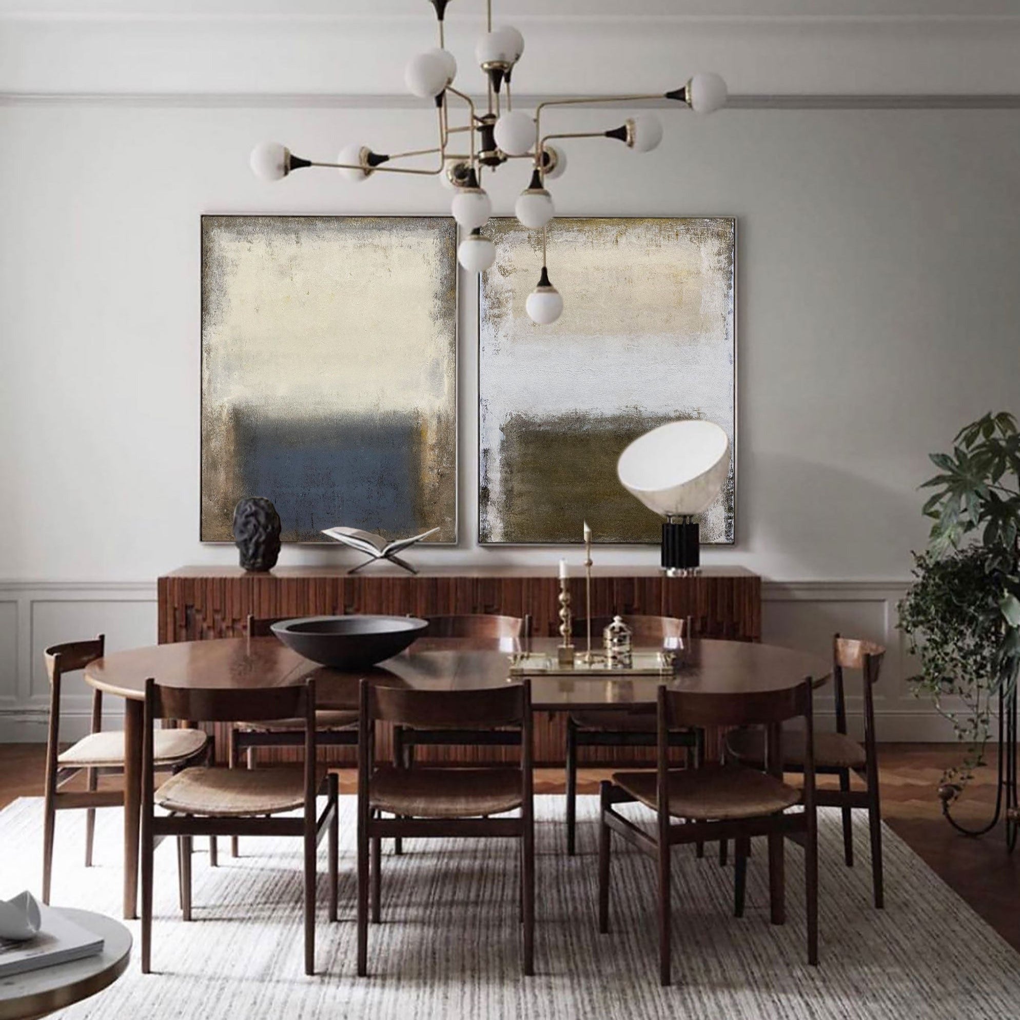 Brown And Beige Abstract Art ABAO23 - Neutralighting