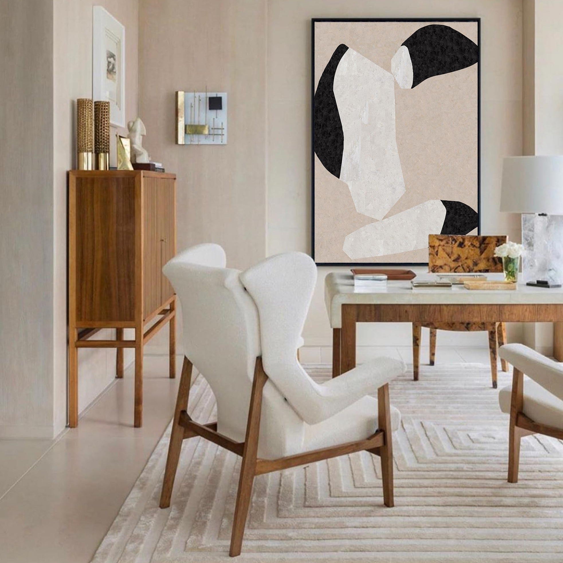 Beige Minimalist Abstract Painting ABAV197 - Neutralighting