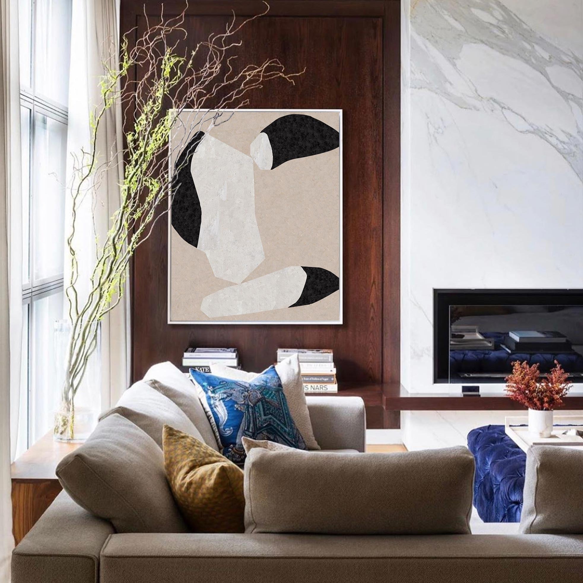 Beige Minimalist Abstract Painting ABAV197 - Neutralighting