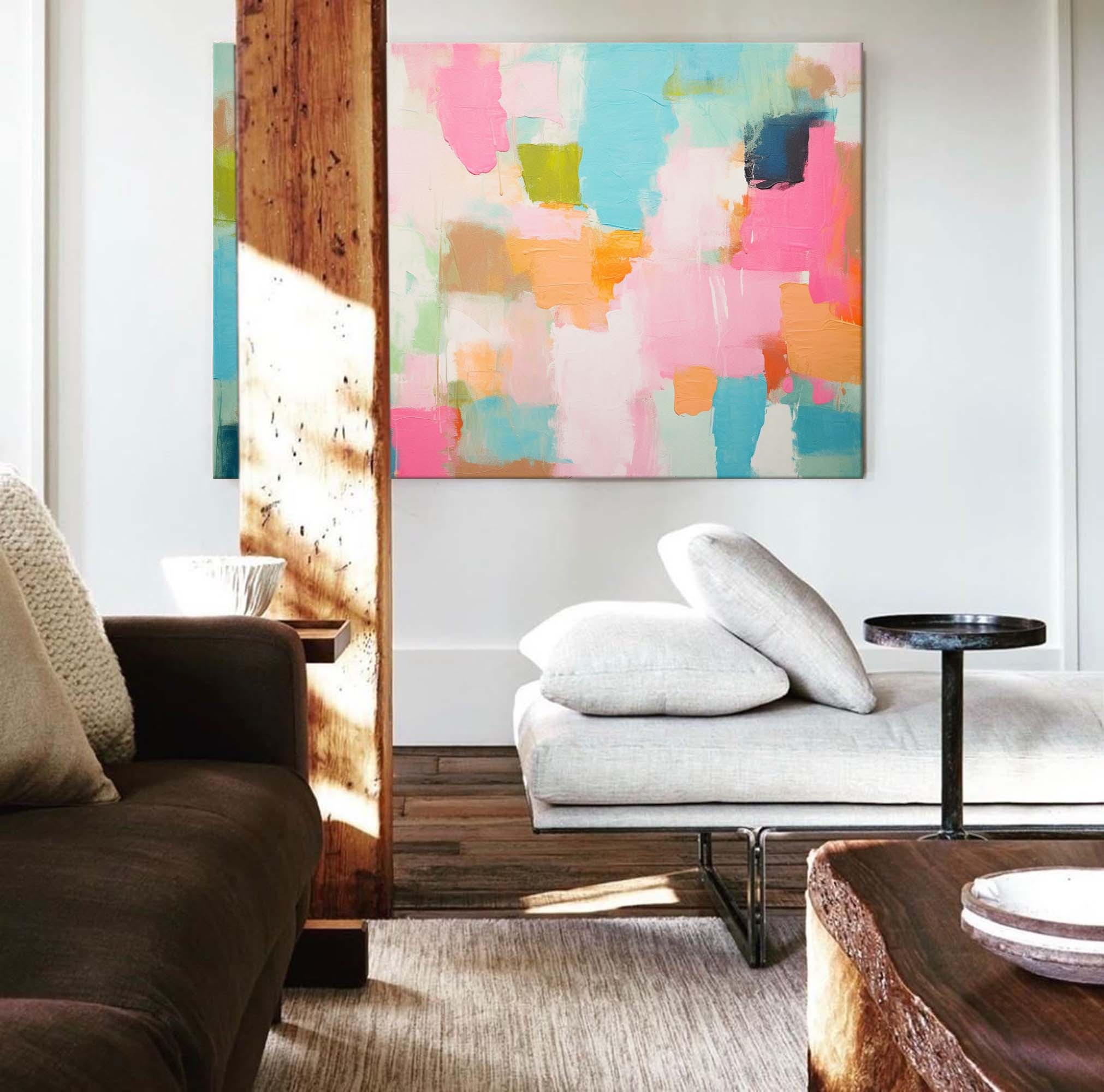 Wall Art Abstract Elegant Neutral Graffiti