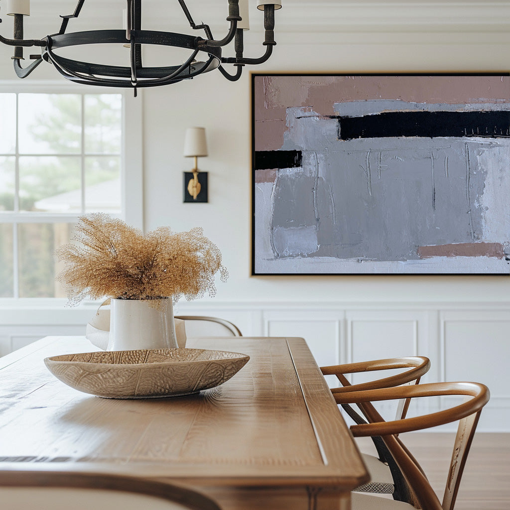 Minimalist Beige Abstract Oil Painting