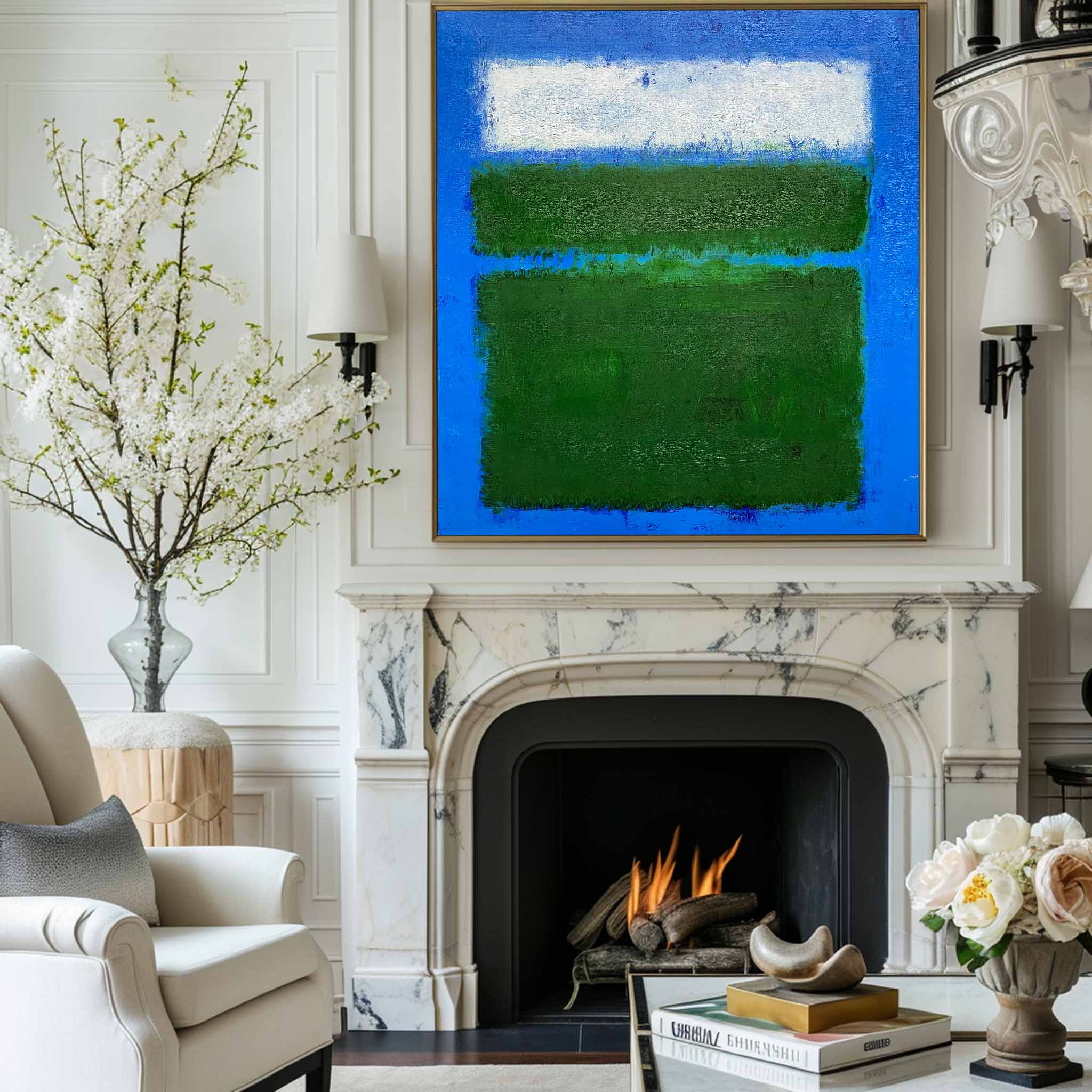 Color‑Block Minimalist Abstract Thick‑Texture Hand‑Painted Artwork