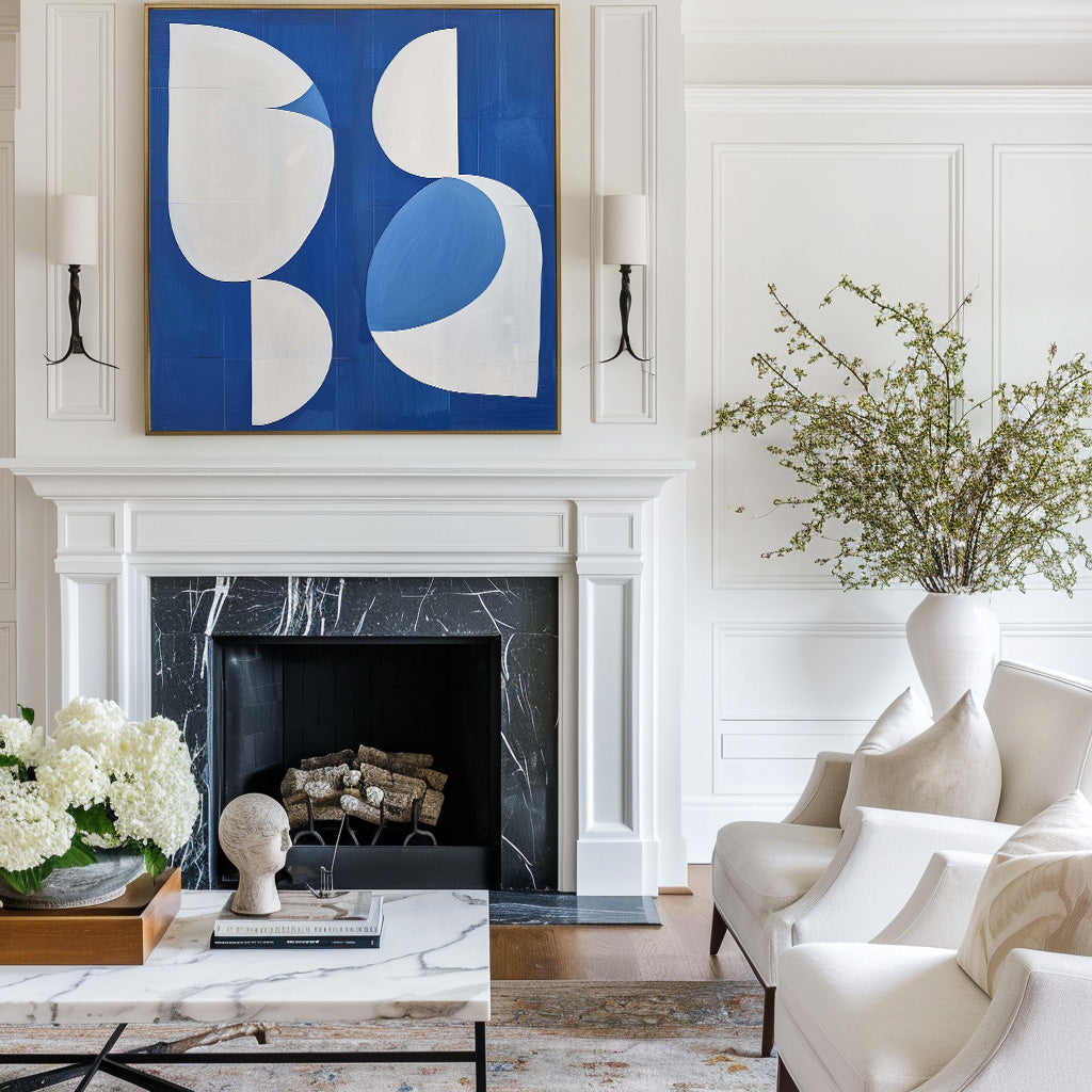Wall Art Cobalt Organic Shapes