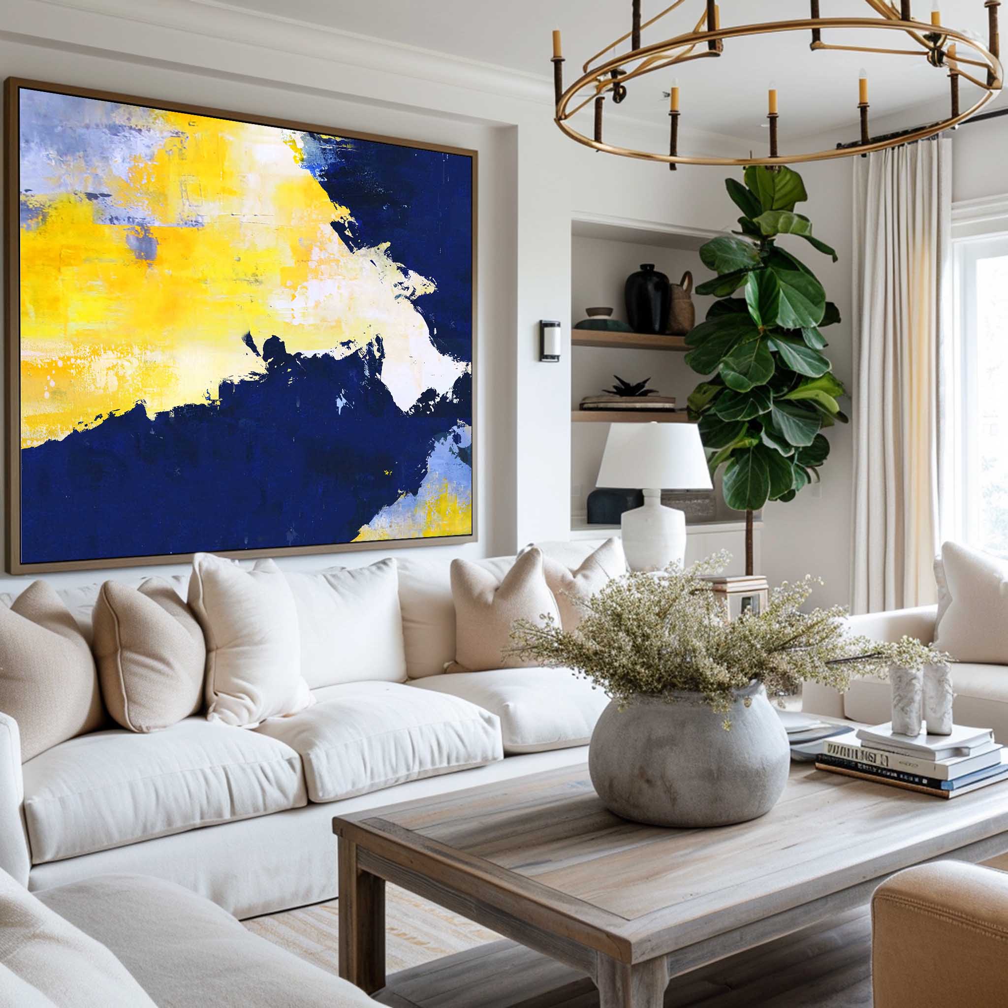 Blue And Yellow Abstract Art #ABAH27