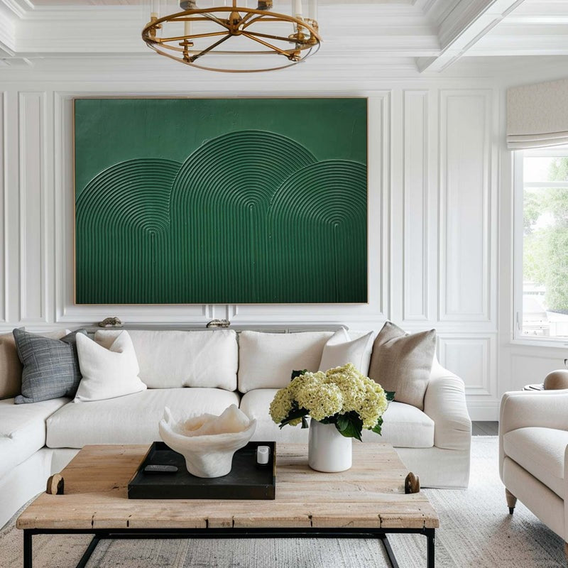 Emerald Green Geometric Abstract Painting
