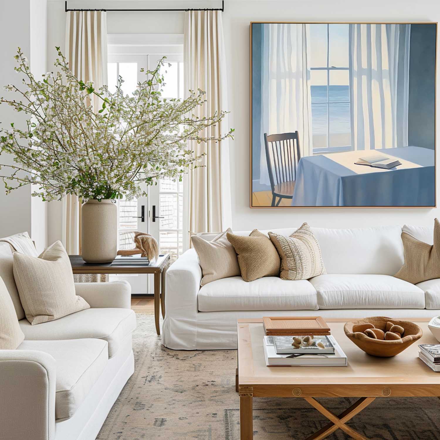 Coastal Window View Canvas Wall Art