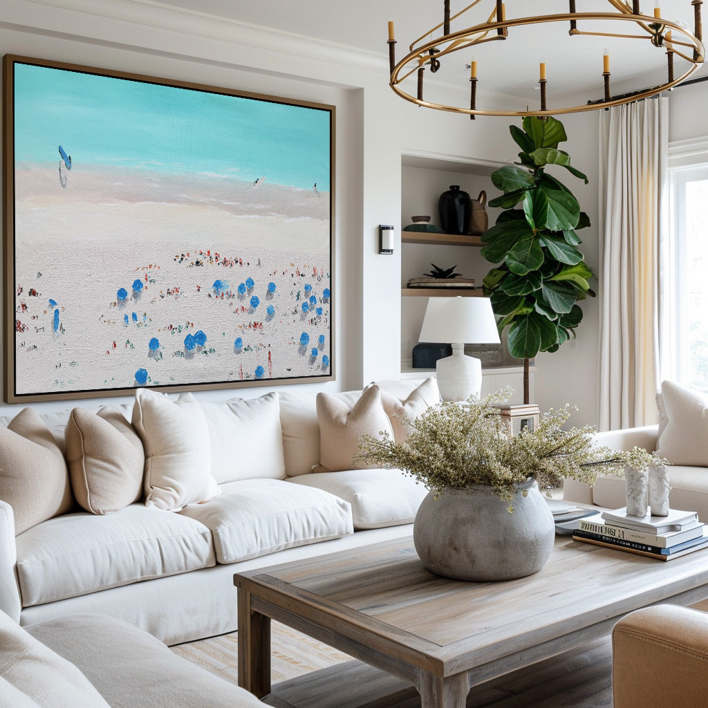 Abstract Coastal Painting ABSH53 - Neutralighting