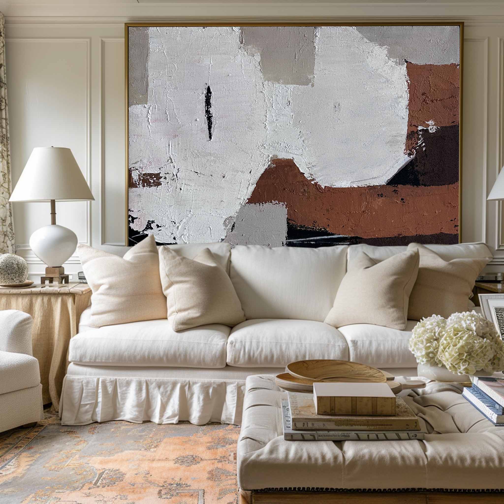 Layered Earth‑Tone Abstract Art Muted Neutral Textured Wall Statement Decor