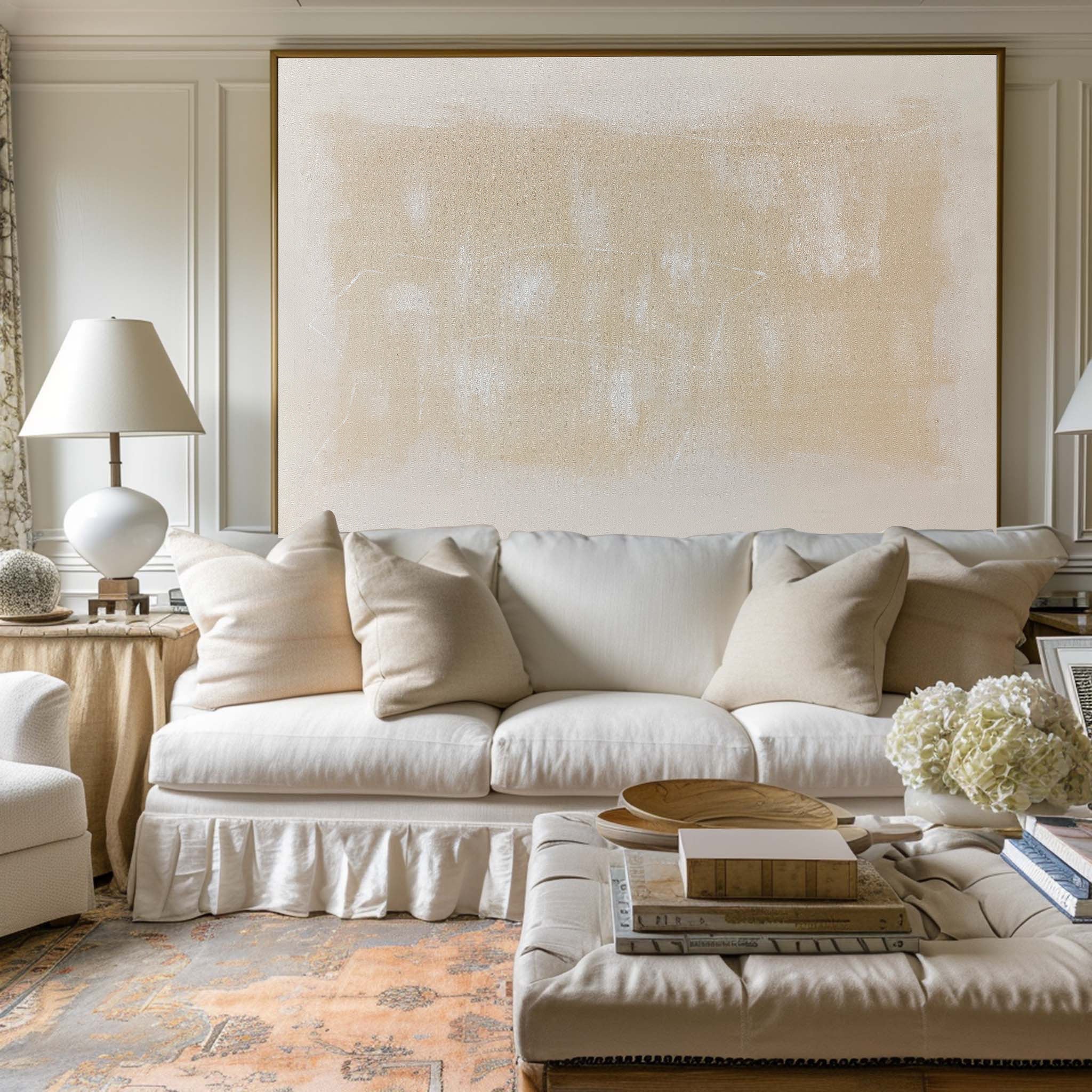 Warm Beige Abstract Minimalist Textured Wall Art