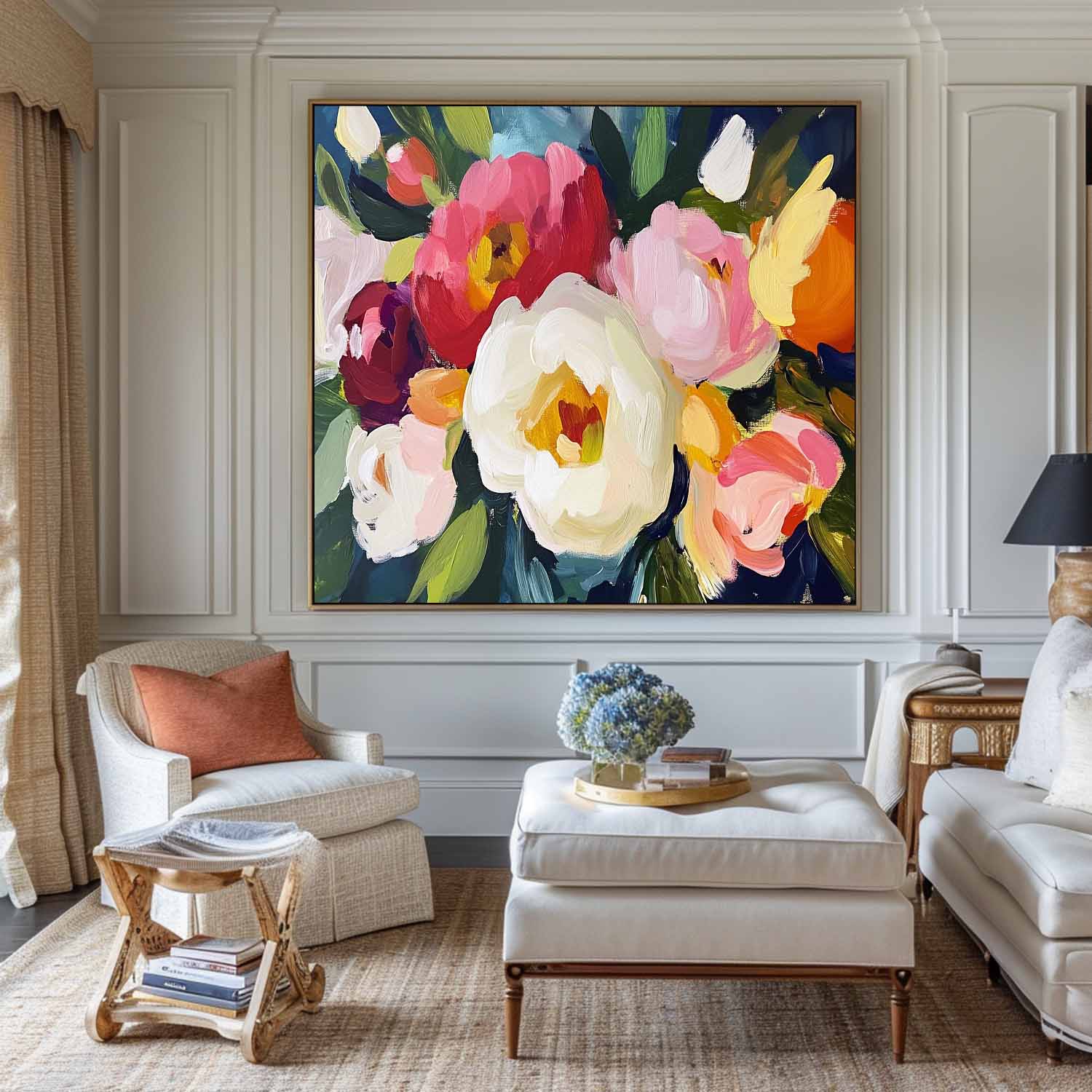 Bold Peony Bloom Canvas Wall Art