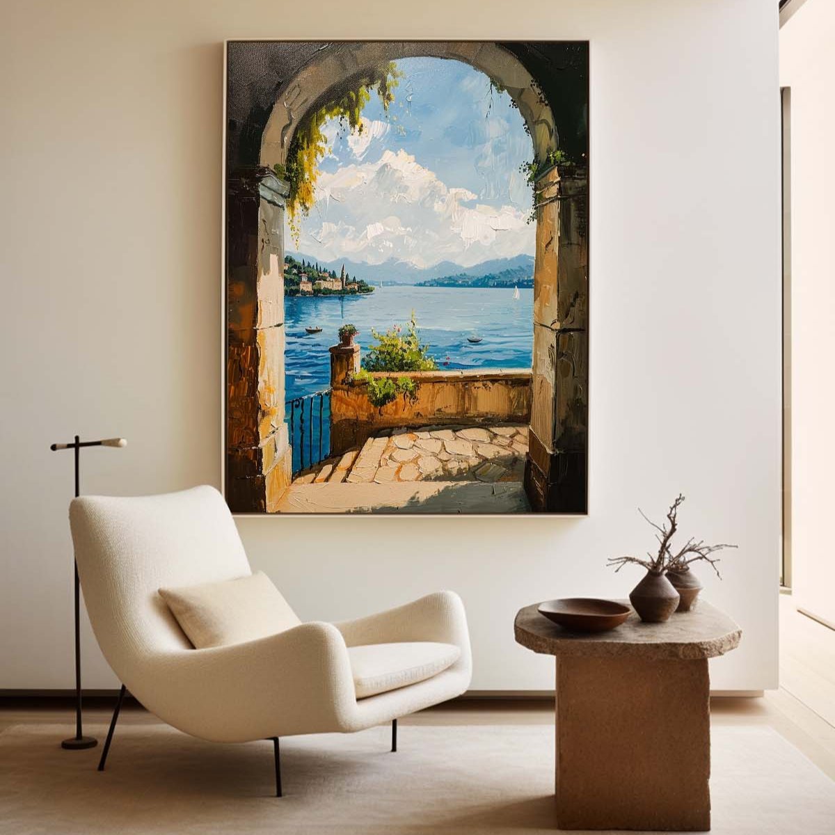 Roven Italian Arch Lake View Canvas Art