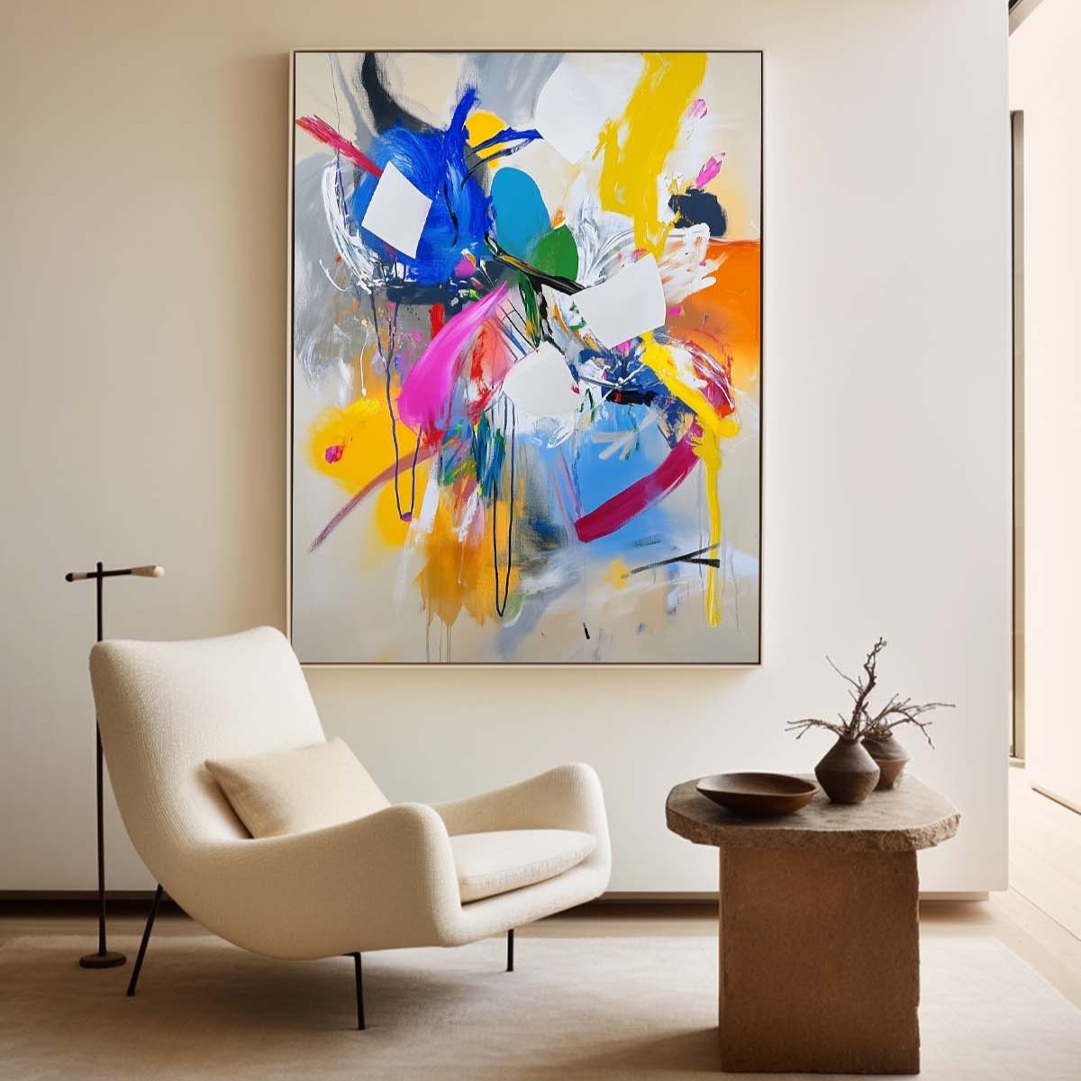 Vibrant Splash Color Abstract Canvas Art