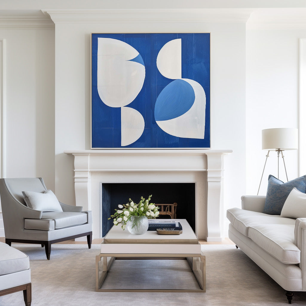Wall Art Cobalt Organic Shapes