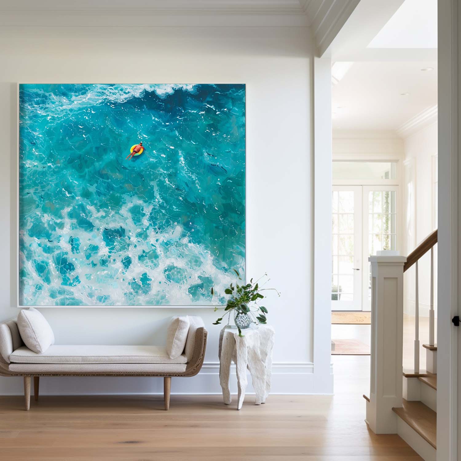Turquoise Ocean Wave Oil Painting