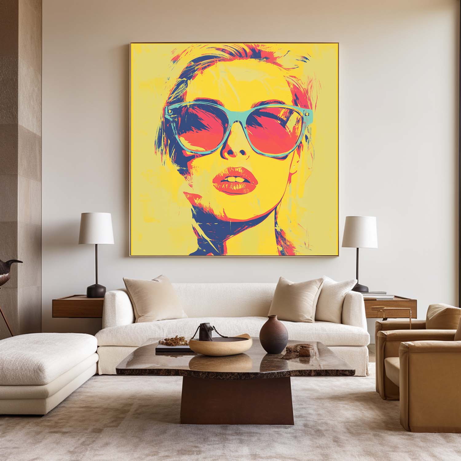 Pop Art Woman Portrait Canvas Wall Art