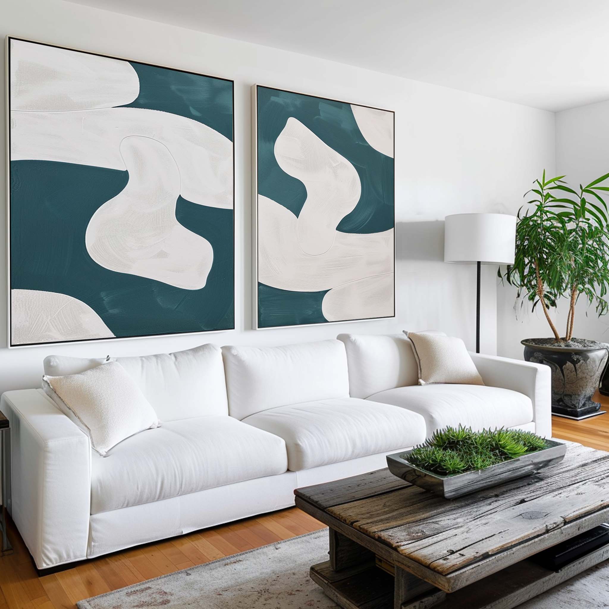 Organic Ivory Shapes Twin Panel