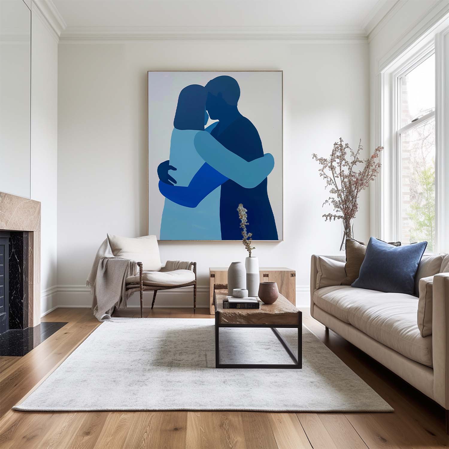 Love Wrapped in Blue Canvas Art