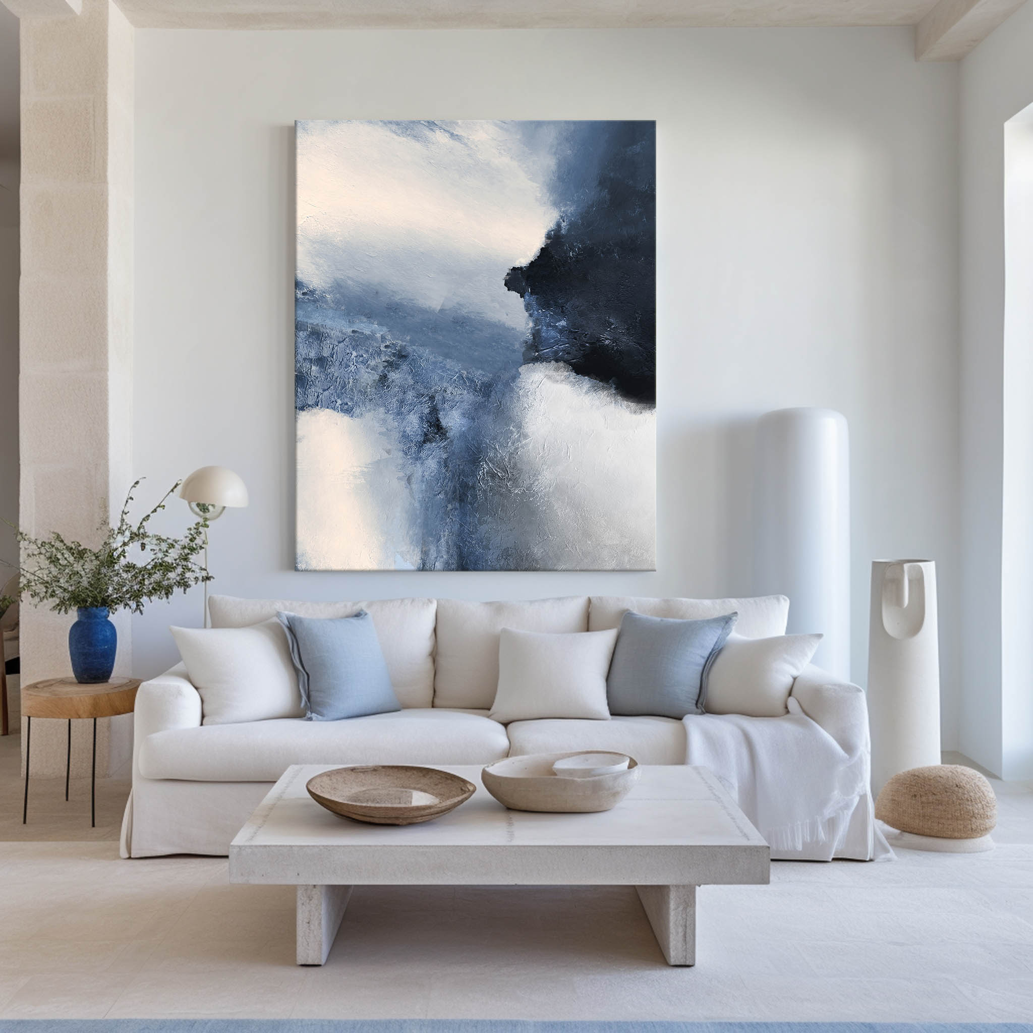 Blue White Abstract Painting ABAV22 - Neutralighting
