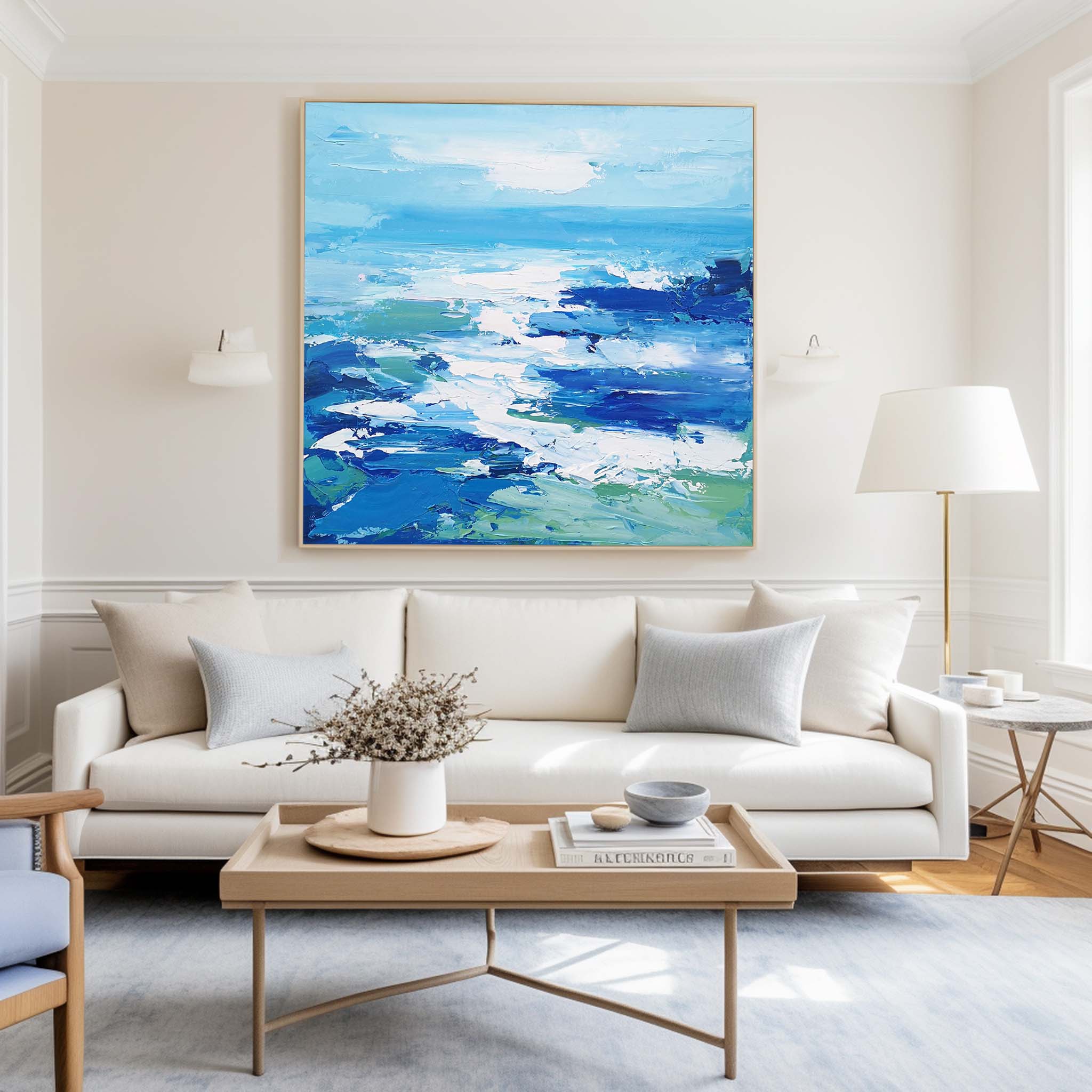 Soft‑Tone Muted Abstract Brushwork Calming Modern Wall Statement