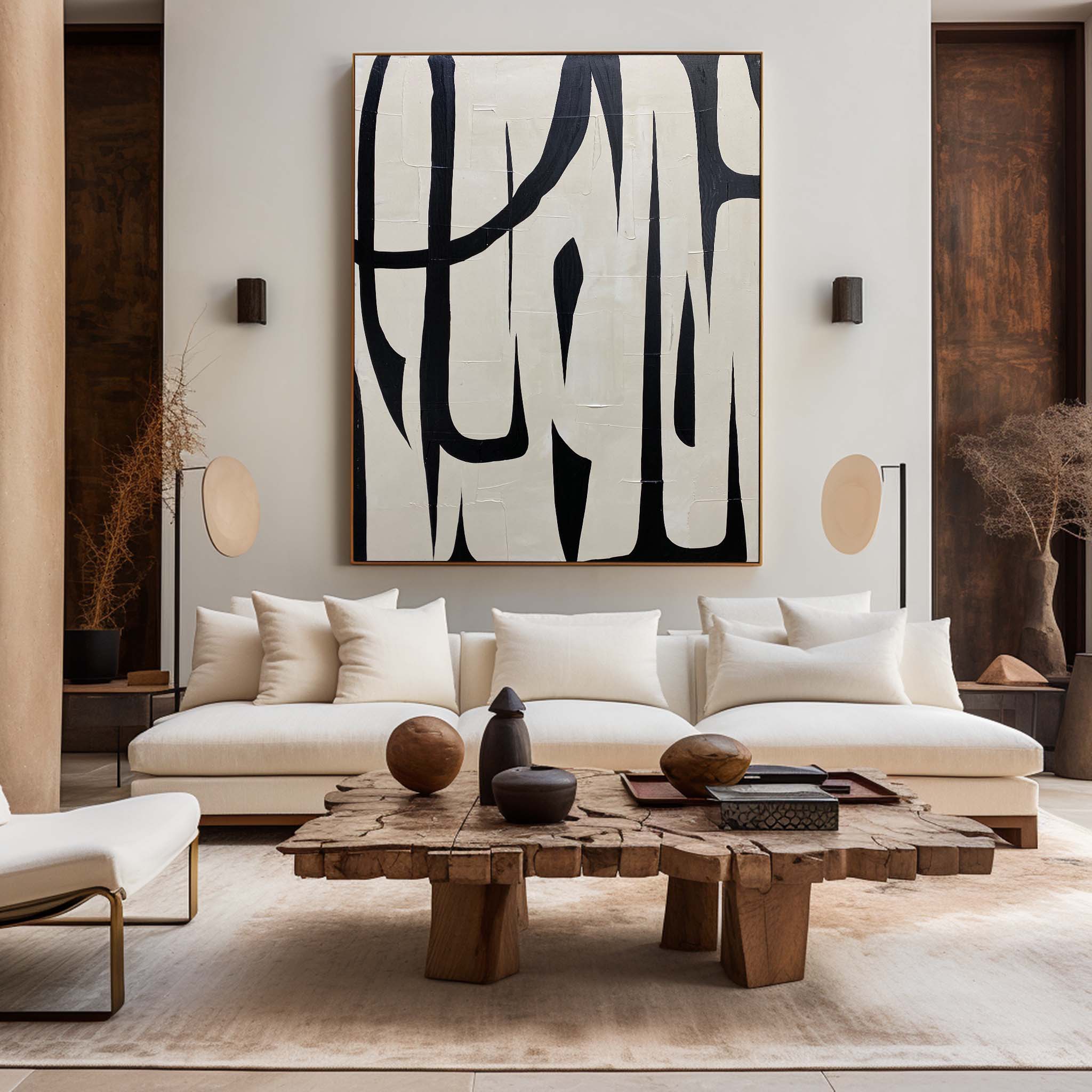 Black And White Abstract Painting