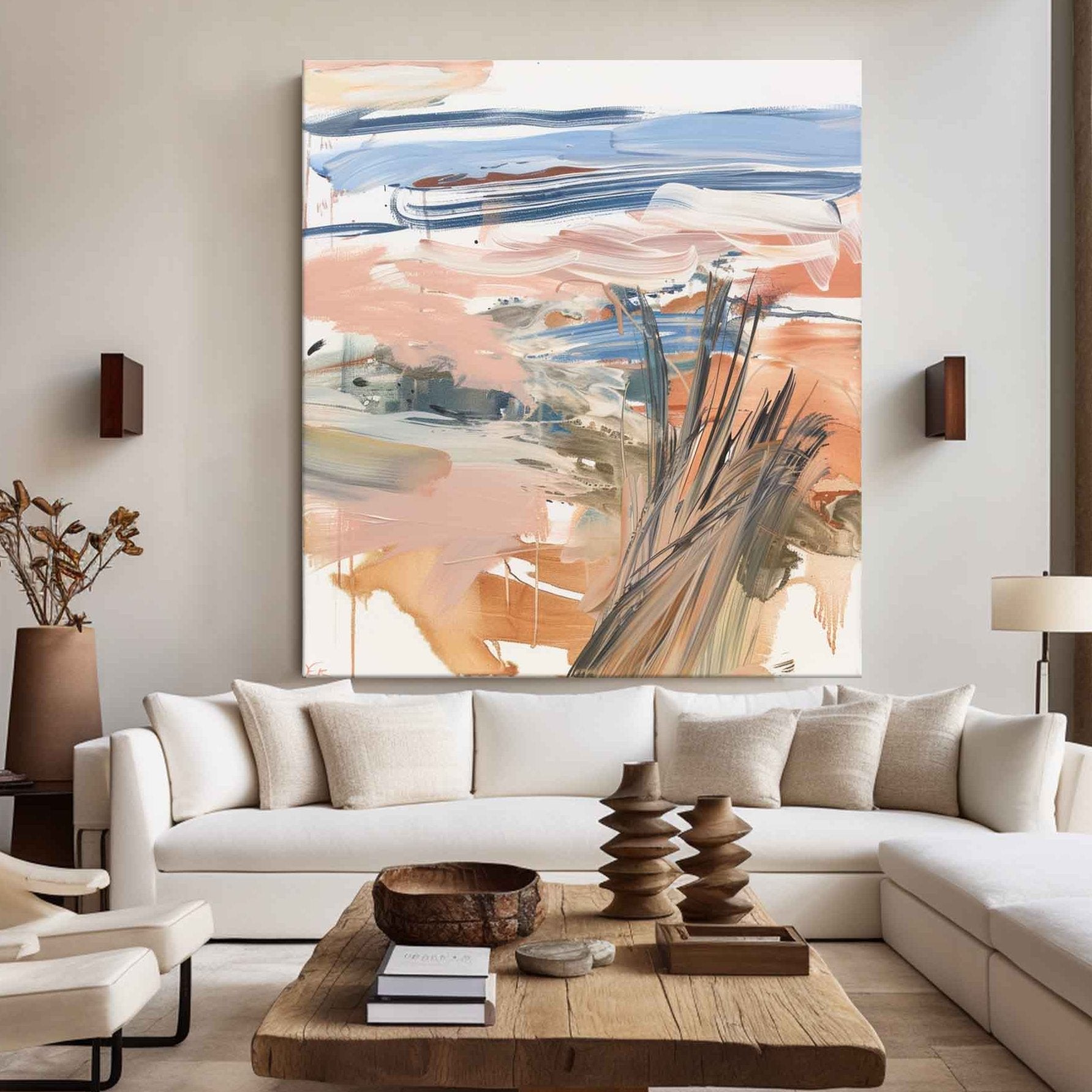 Coastal Brushstrokes Abstract Landscape Art