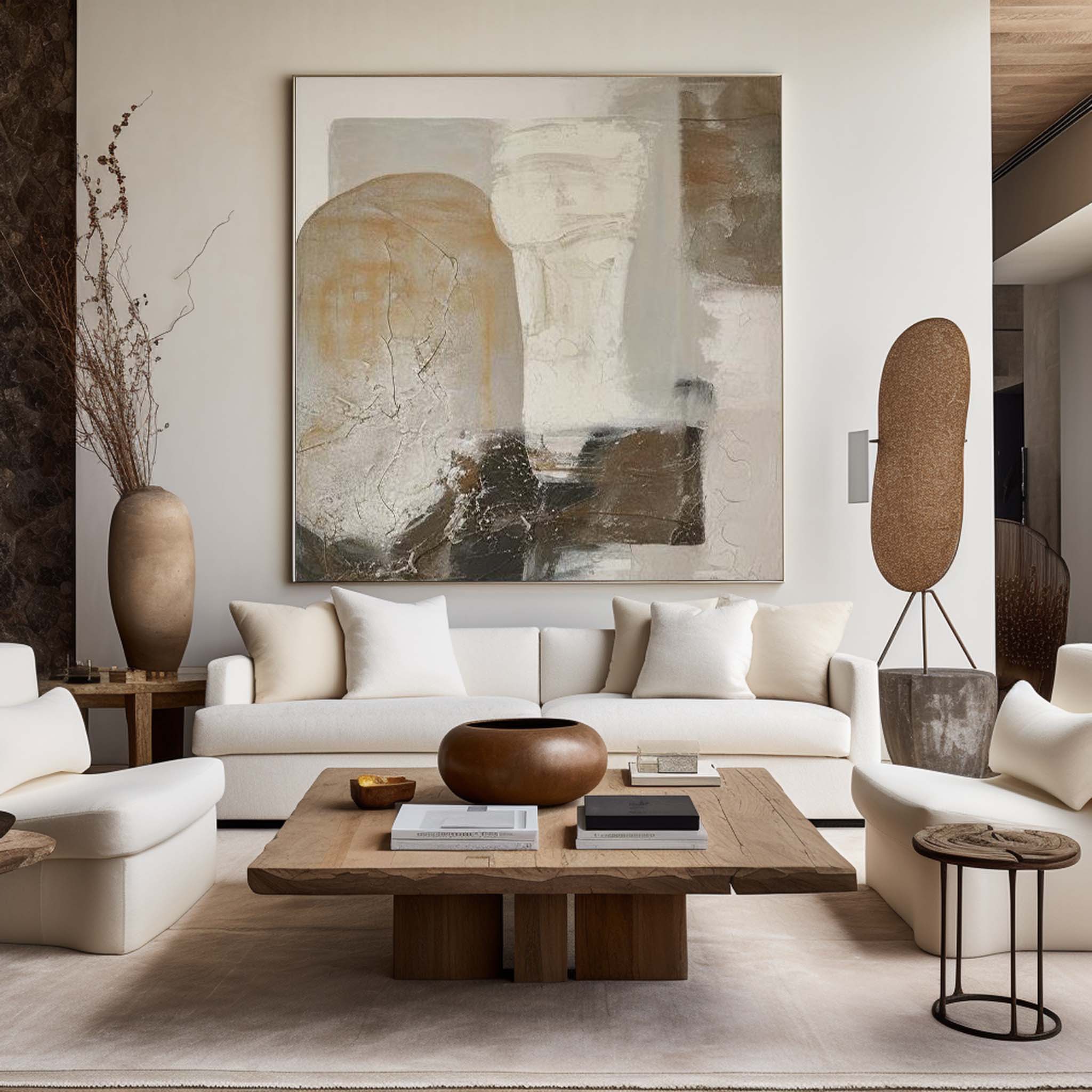 Osiris Neutral Textured Collage Canvas Art