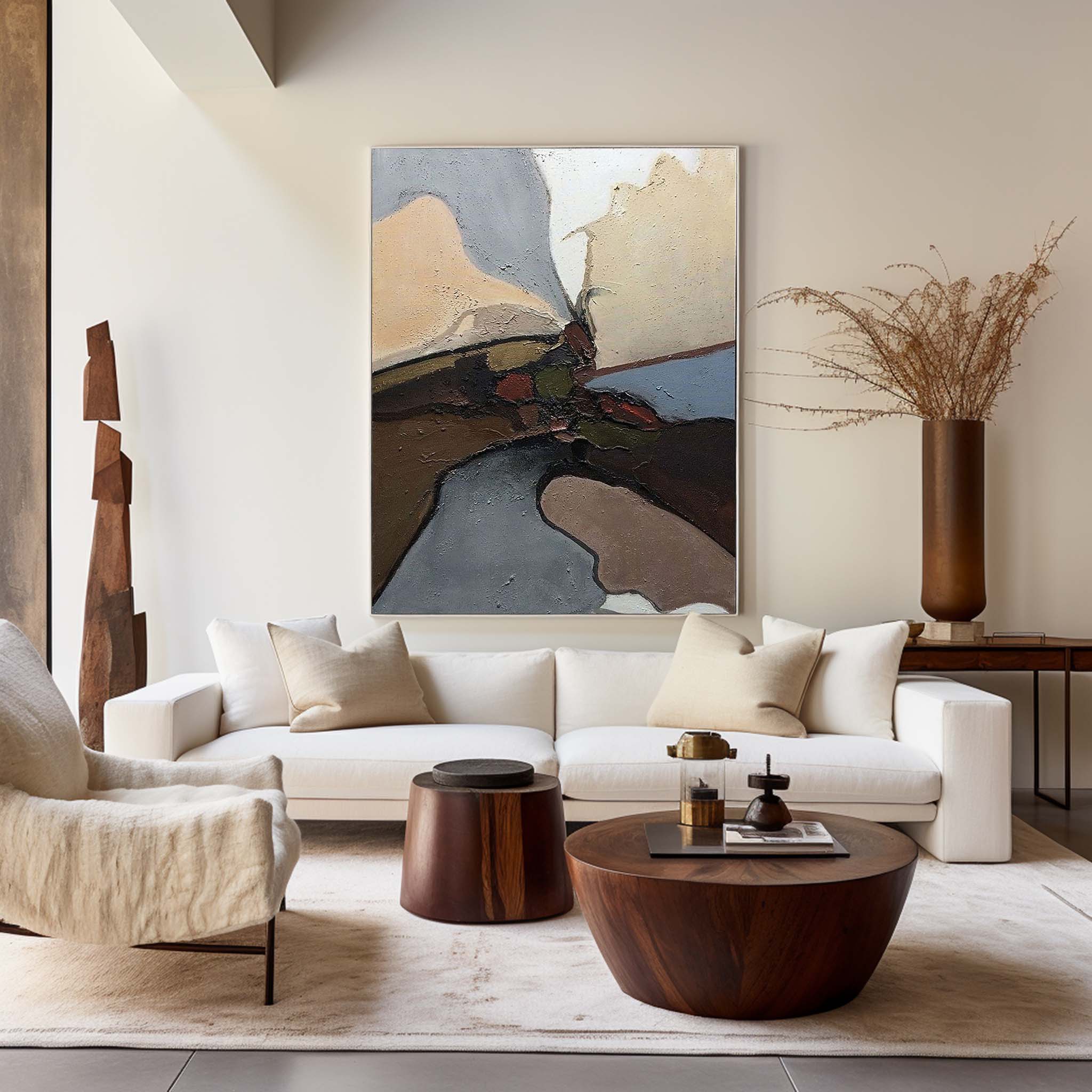 Earthy Organic Landscape Abstract Canvas Wall Art