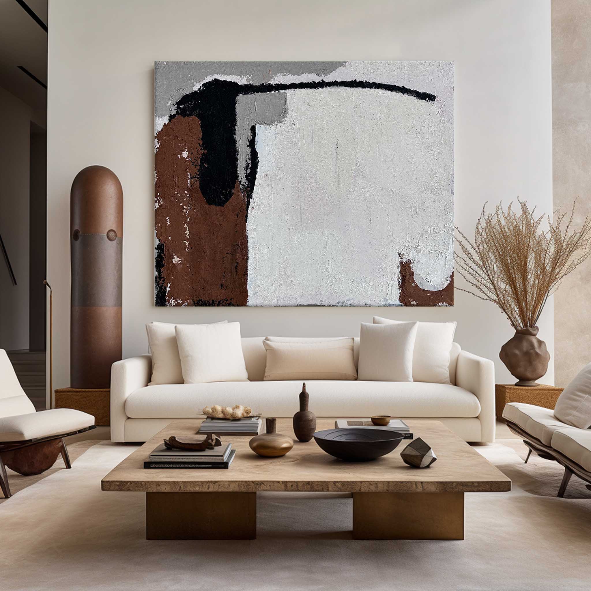 Earth‑Hue Brush Stroke Abstract Modern Statement Art